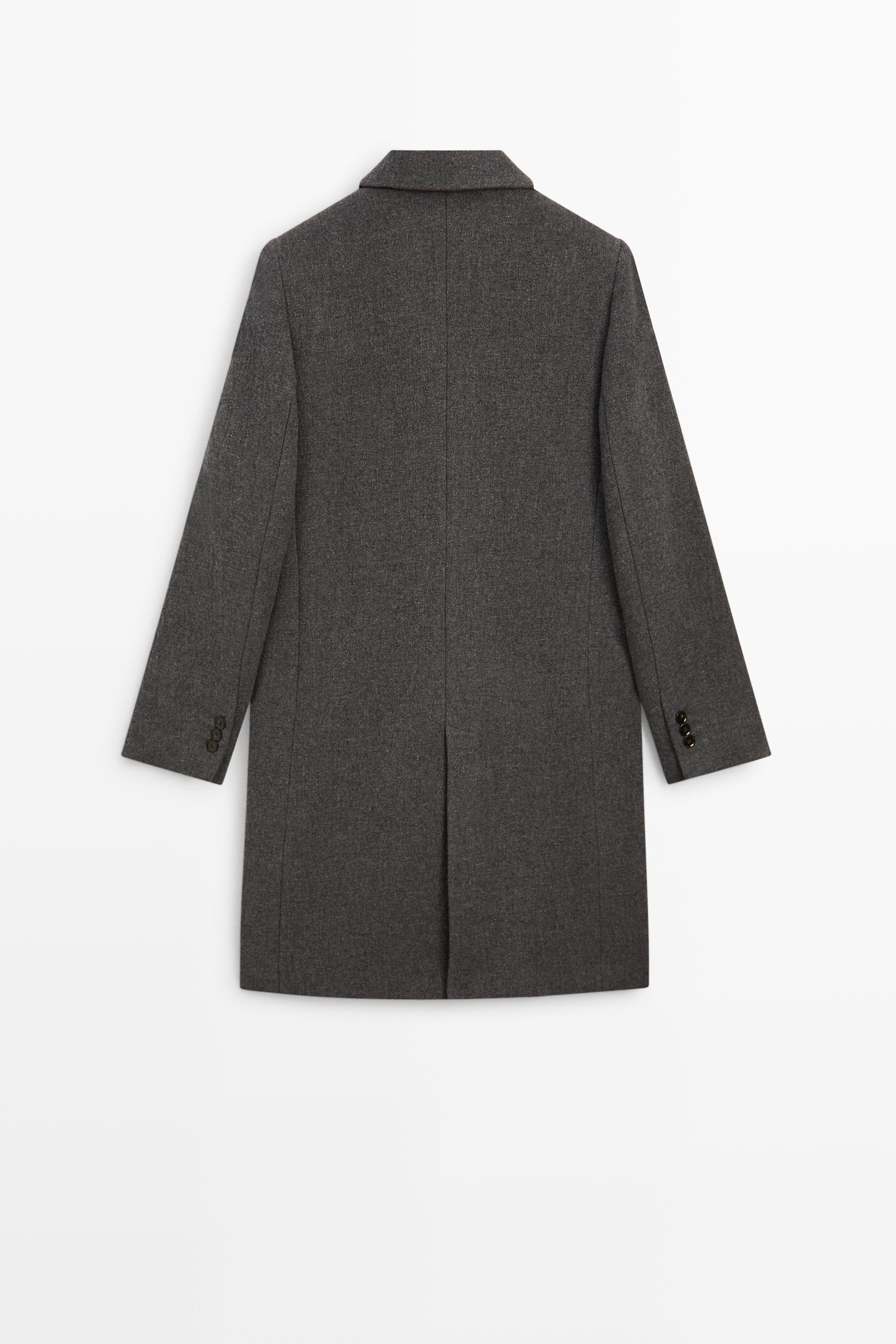 Wool-blend bouclé coat with loop-yarn detail