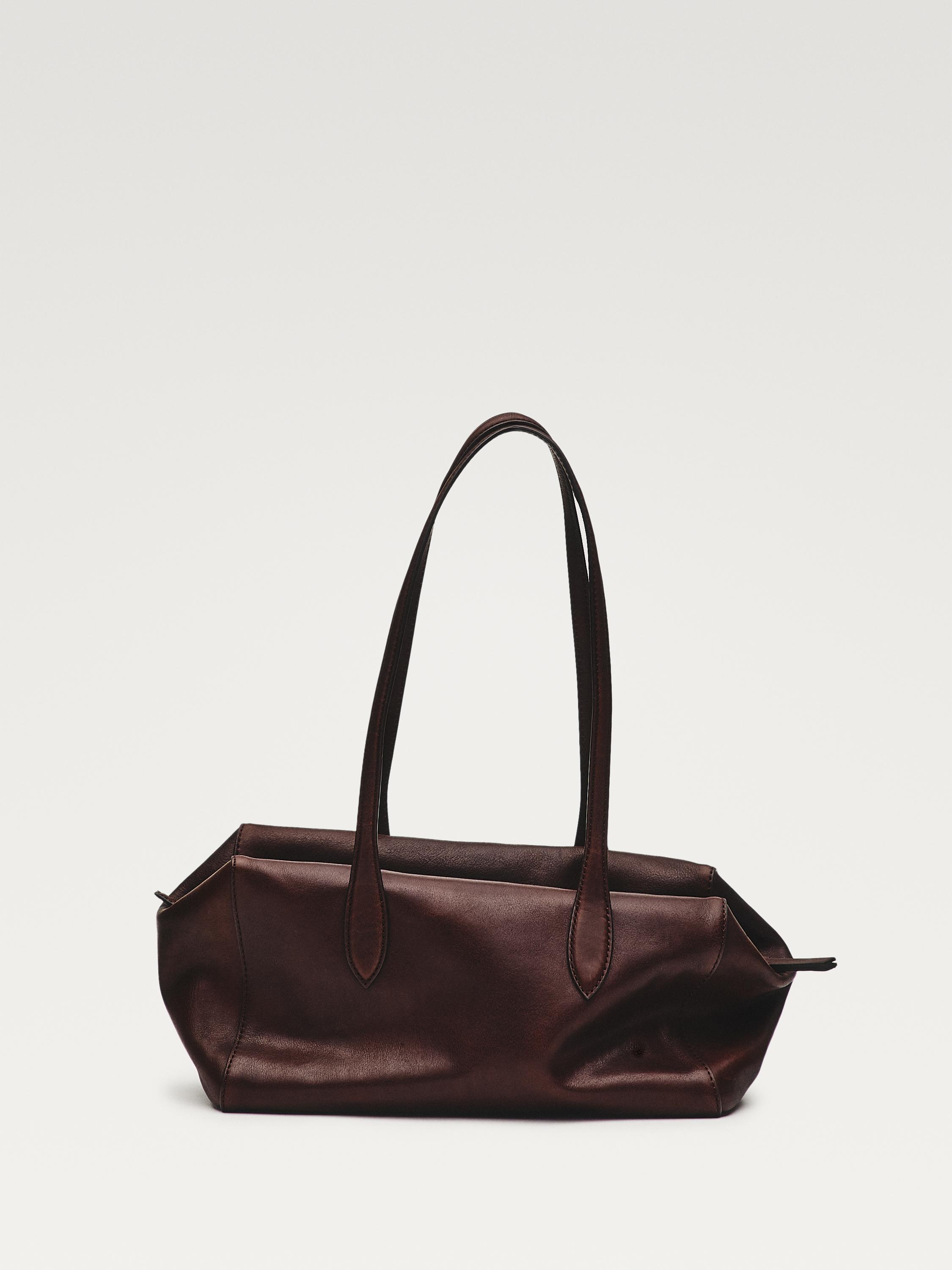Τσάντα satchel από δέρμα νάπα