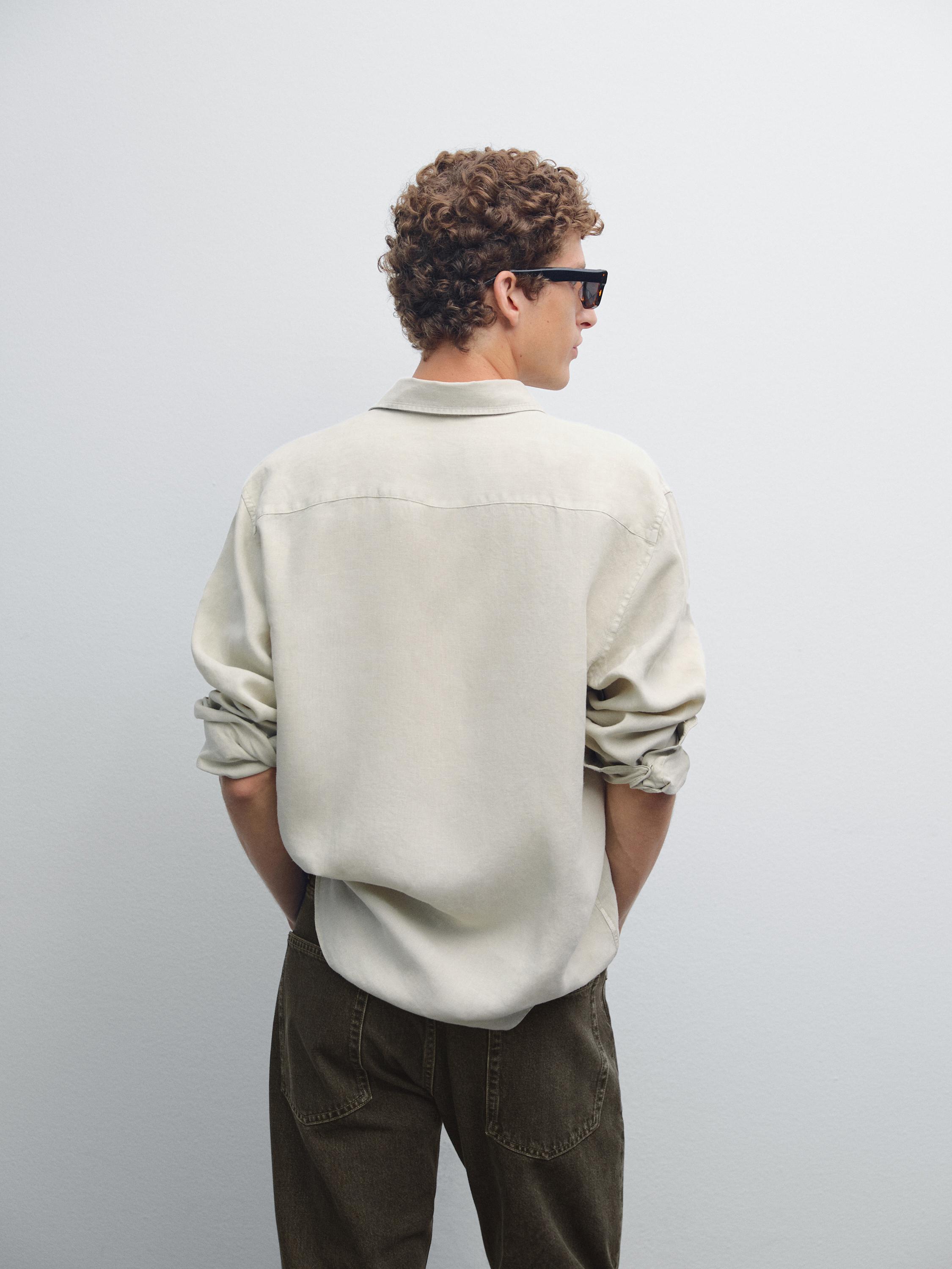 Regular fit shirt with maltinto finish