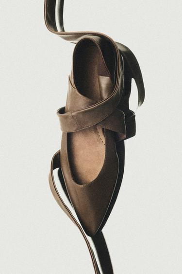 Leather lace-up ballet flat - LIMITED EDITION — KHAKI 4