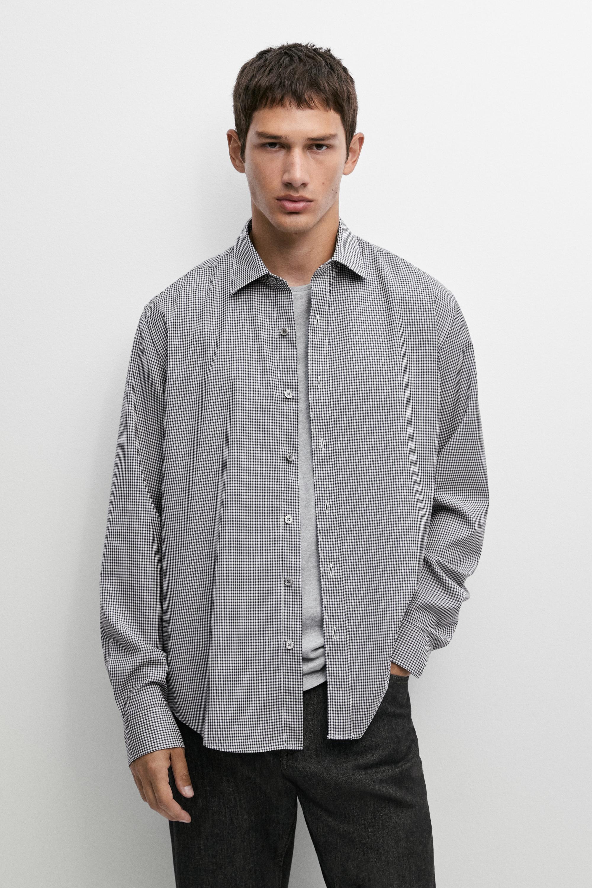 100% wool regular fit check shirt