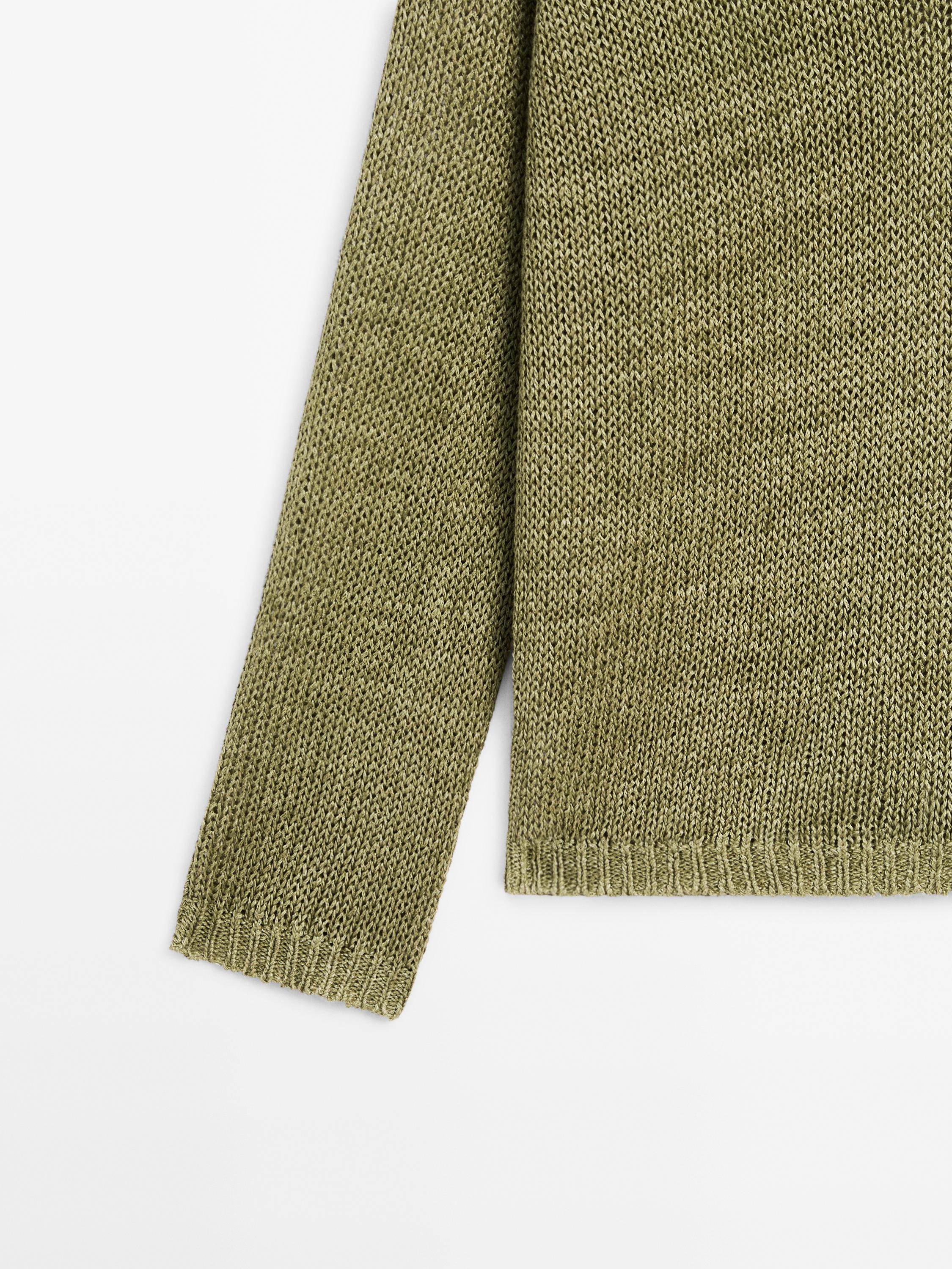 100% linen cutwork sweater