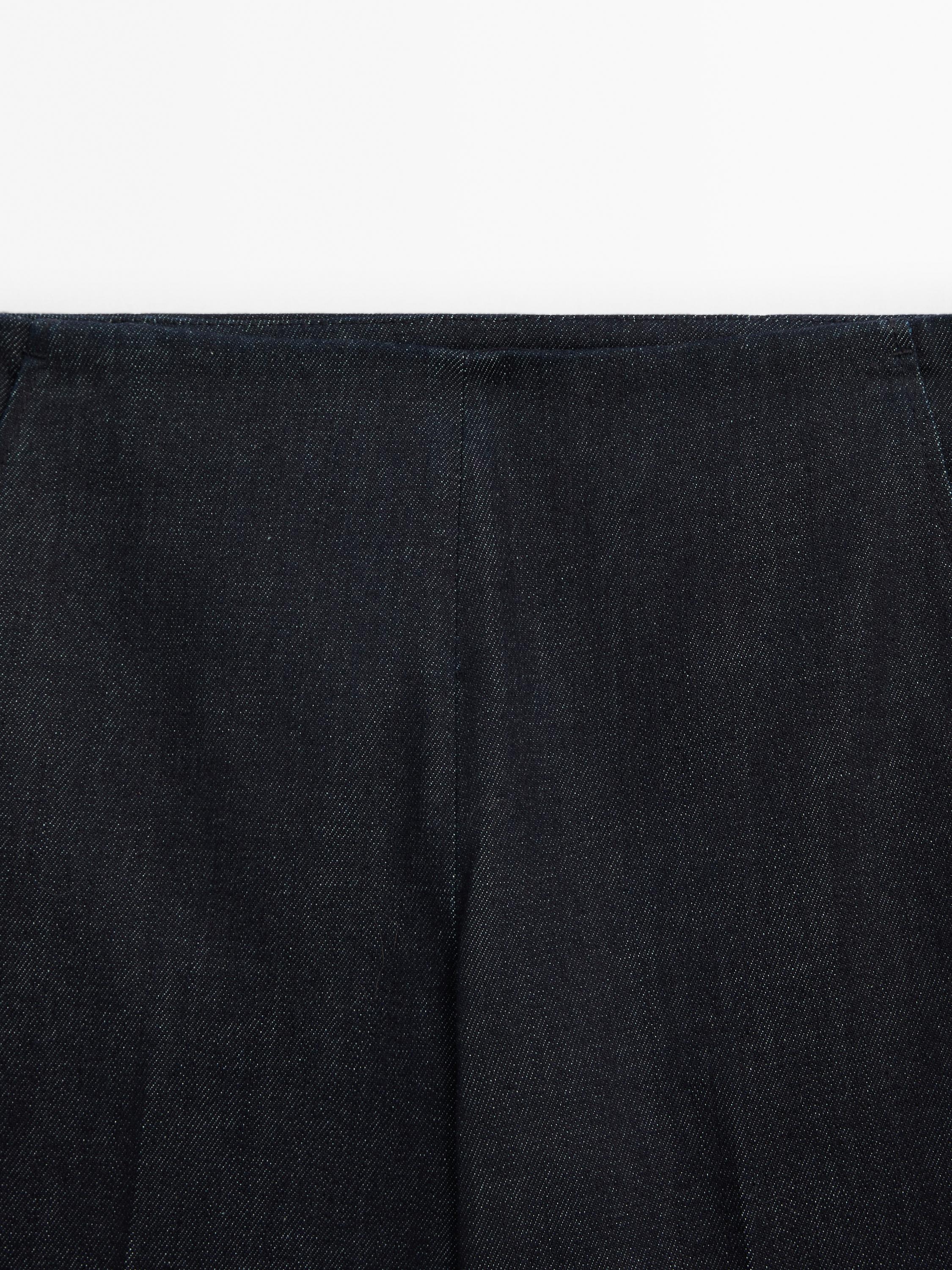 Cotton blend slim fit trousers