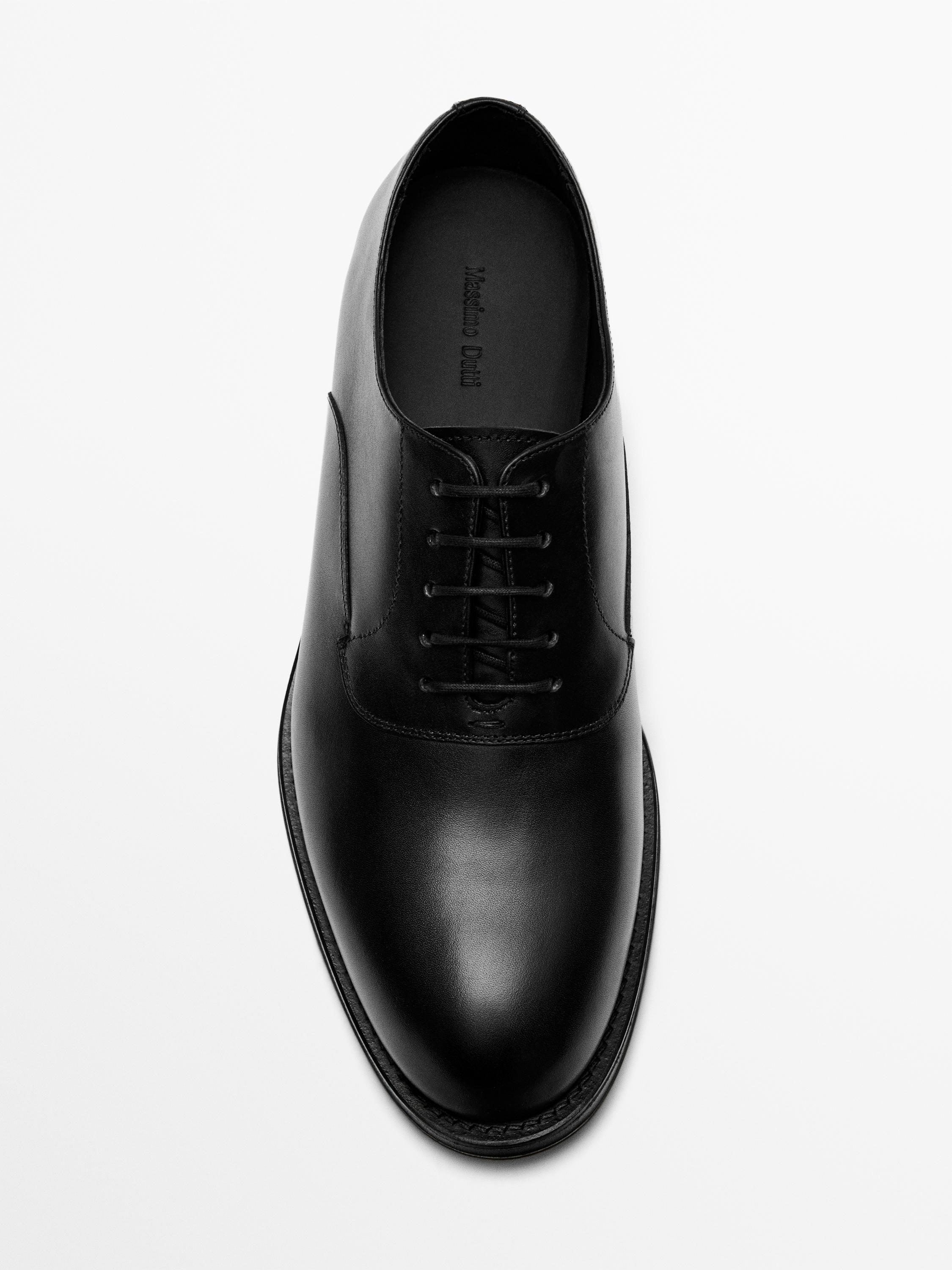 Smart leather shoes — BLACK