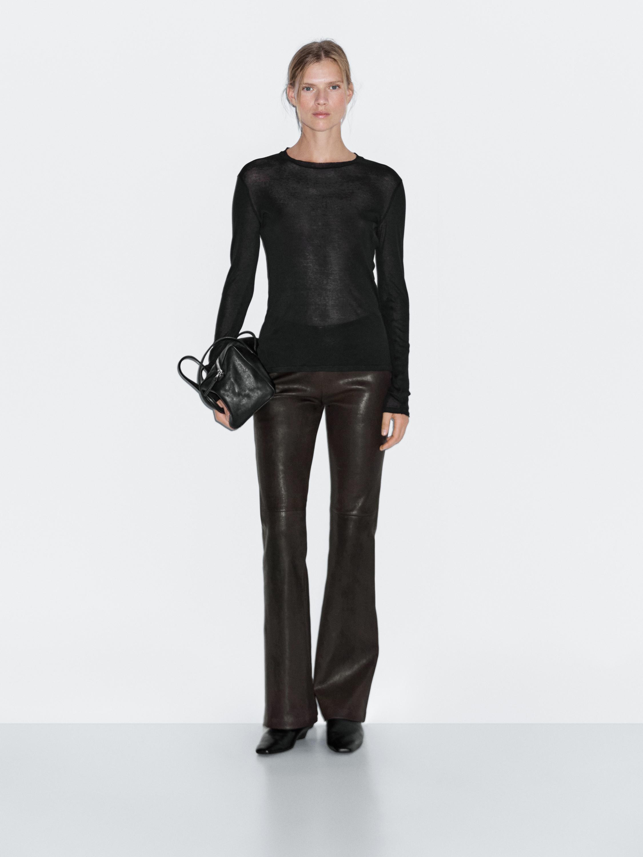 Nappa leather leggings