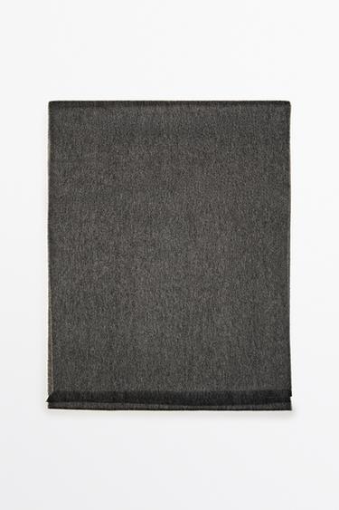 100% cashmere two-tone reversible scarf — ANTHRACITE GREY 1
