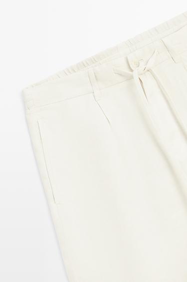 100% linen short Bermuda shorts — SAND 7