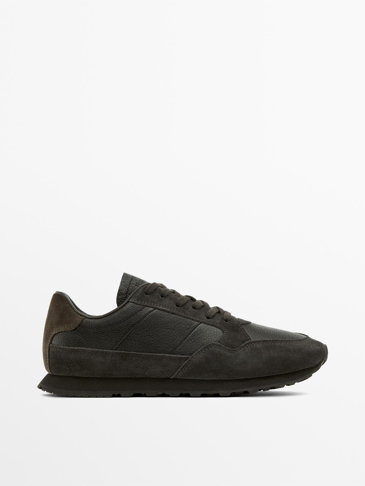 Desportivo De Pele Napa Macia - Preto - 44 - Massimo Dutti - Homem