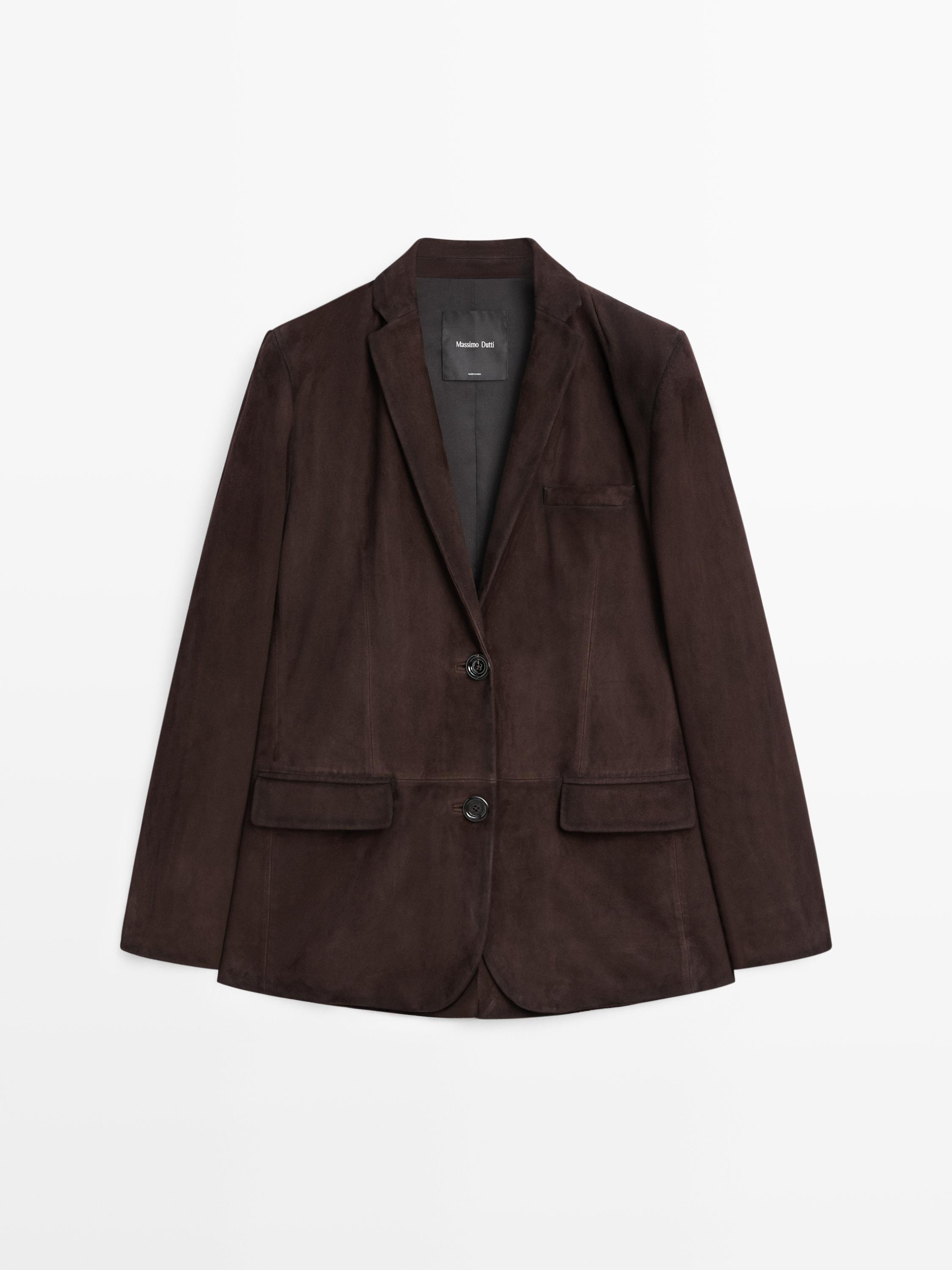 Suede leather blazer