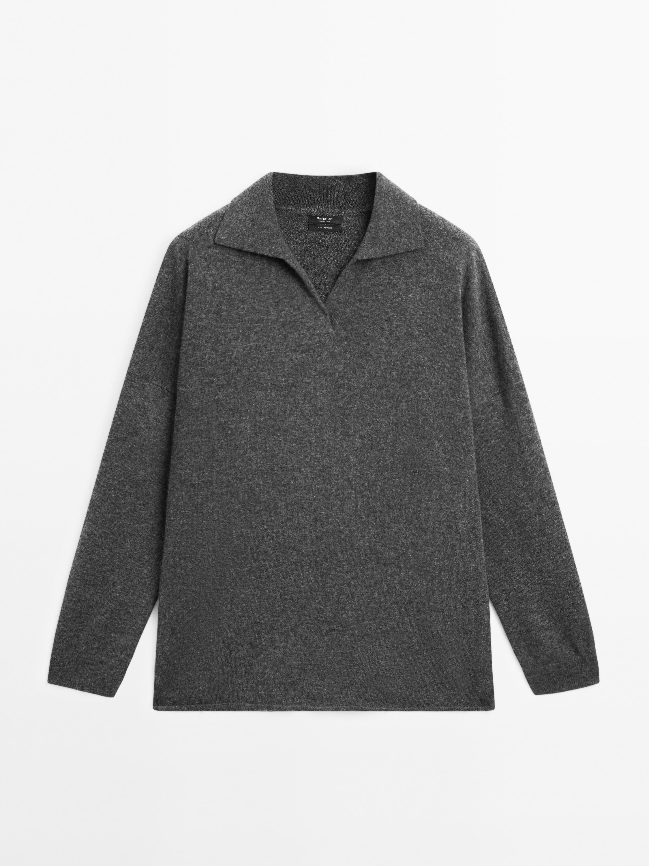 100% cashmere oversize knit sweater — MEDIUM GREY