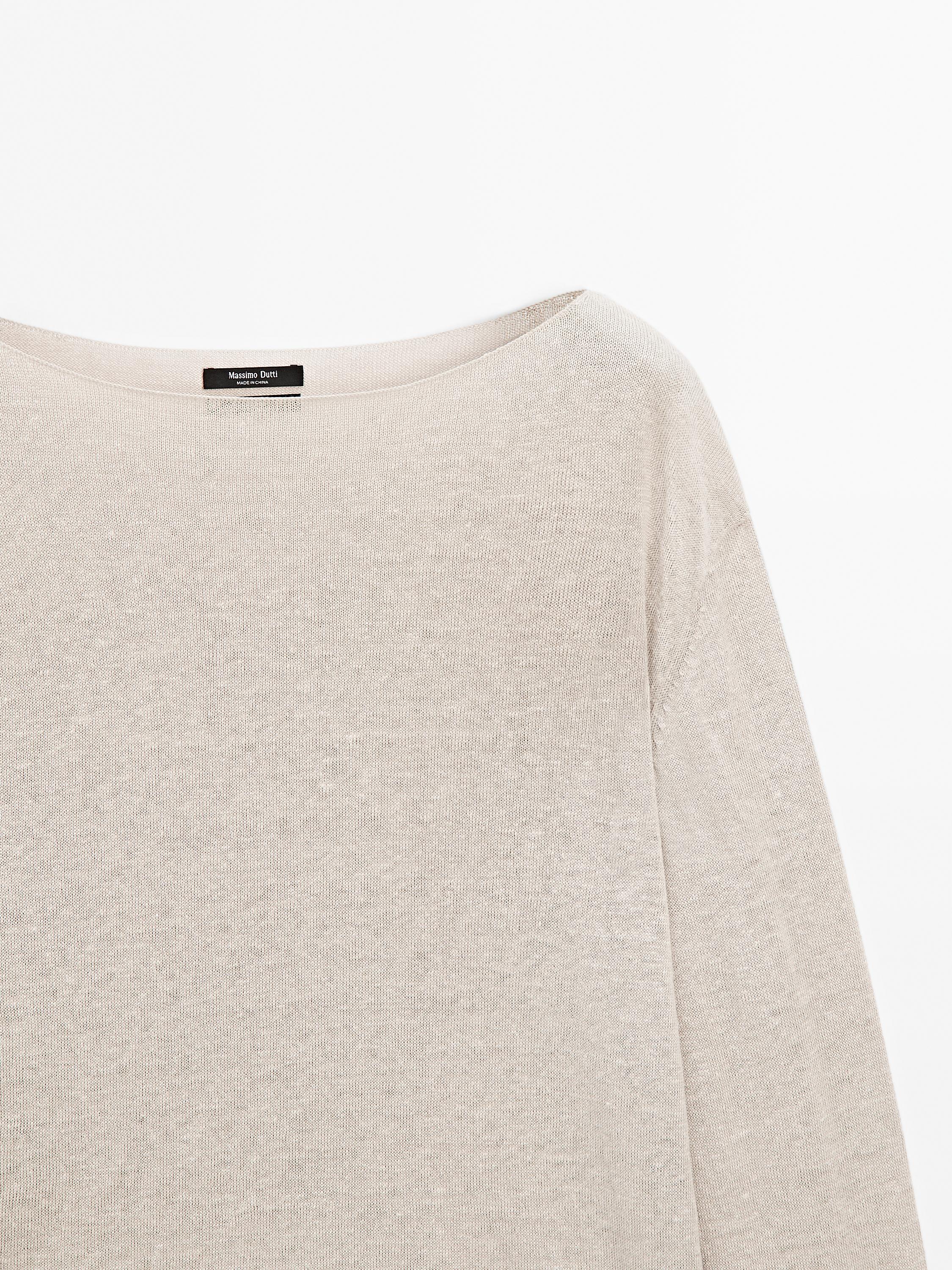 100% linen fine knit sweater