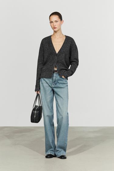 Wool and cashmere flecked knit cardigan — CHARCOAL 8