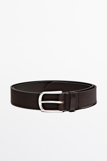 Distressed nappa leather belt — BROWN 1
