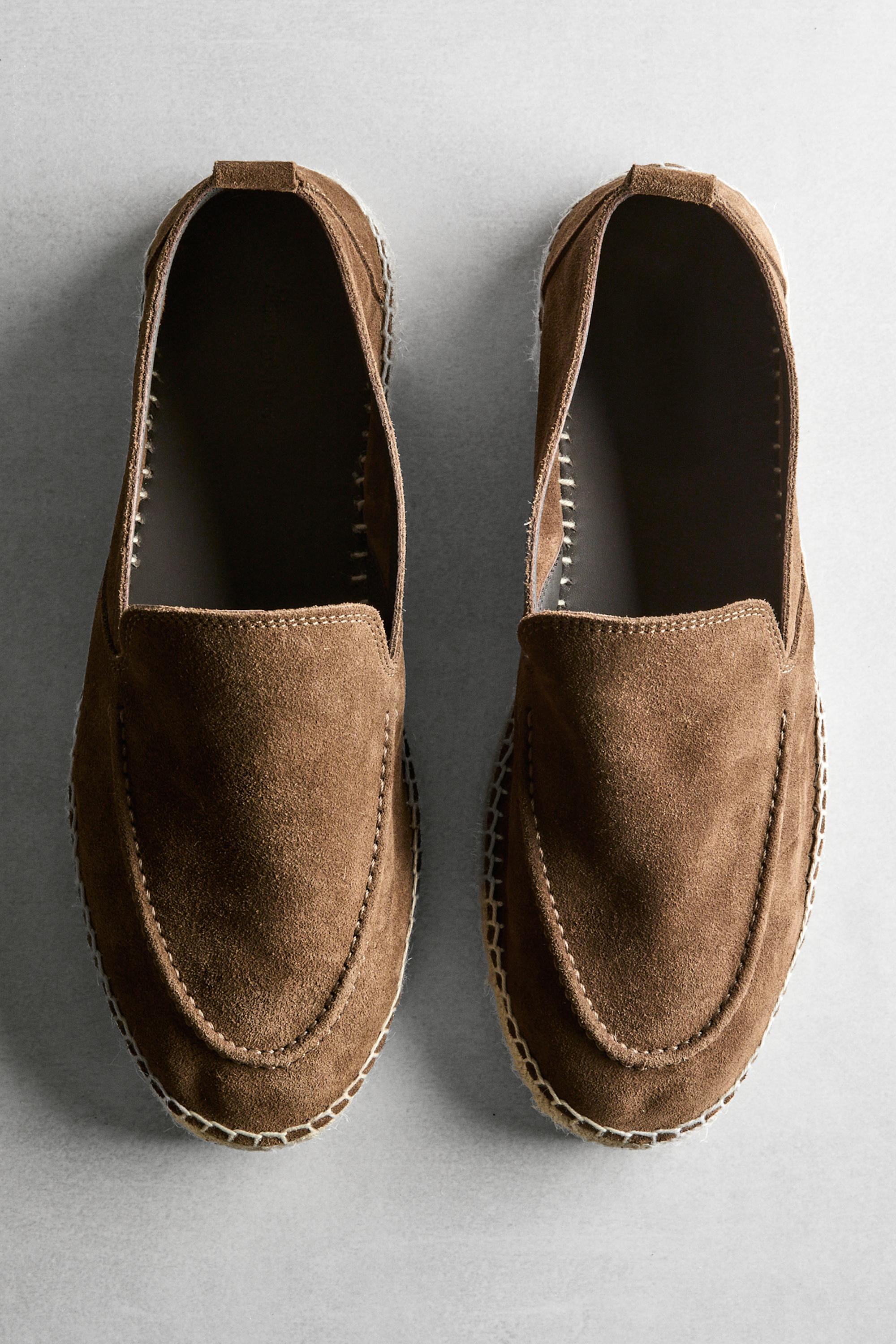 Leather espadrilles with moc toe — OCHRE