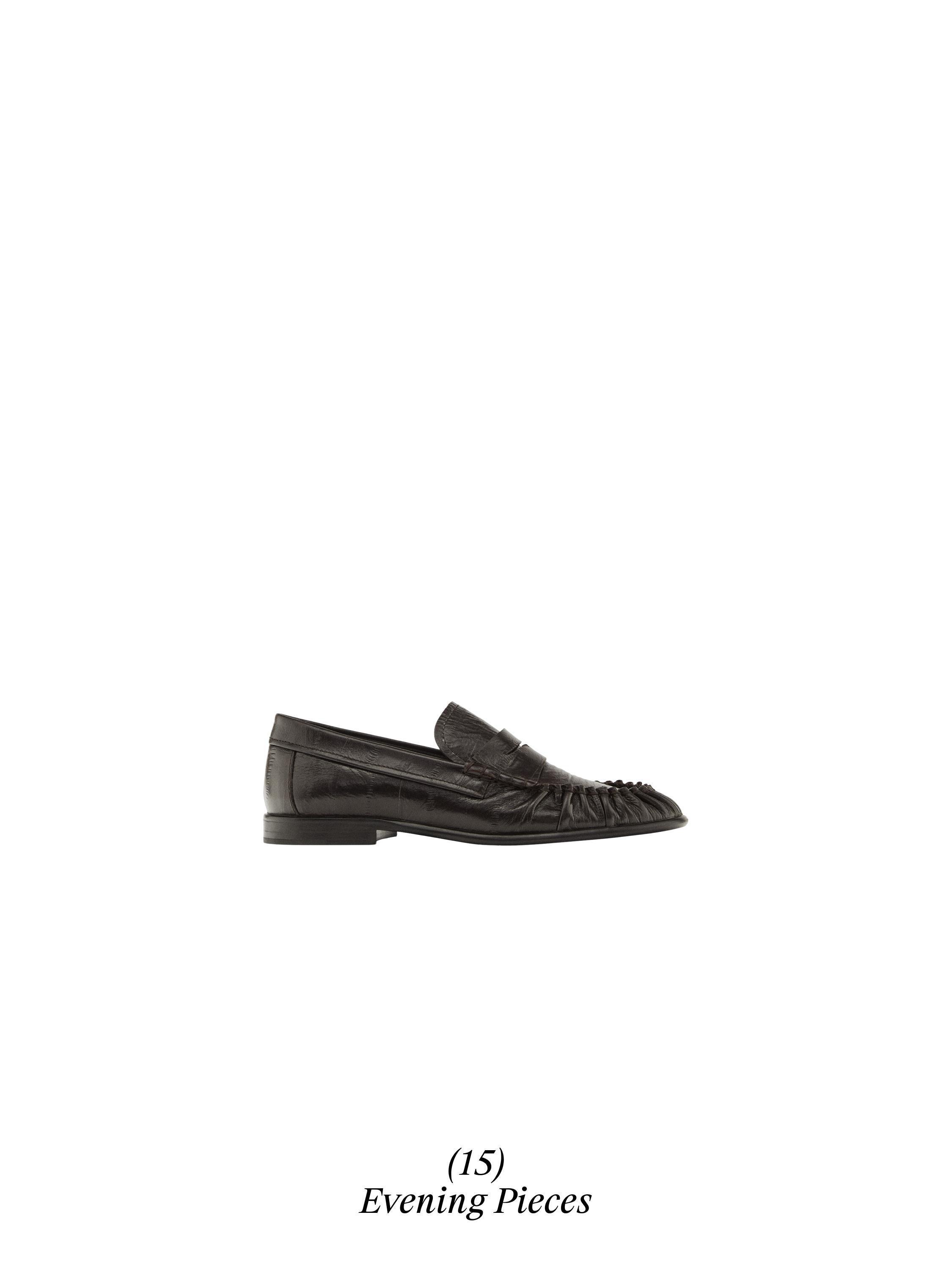 Mock croc embossed loafers — BROWN