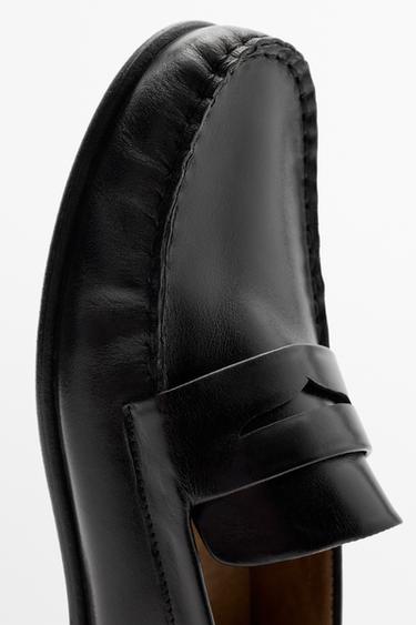 Leather penny loafer — BLACK 5