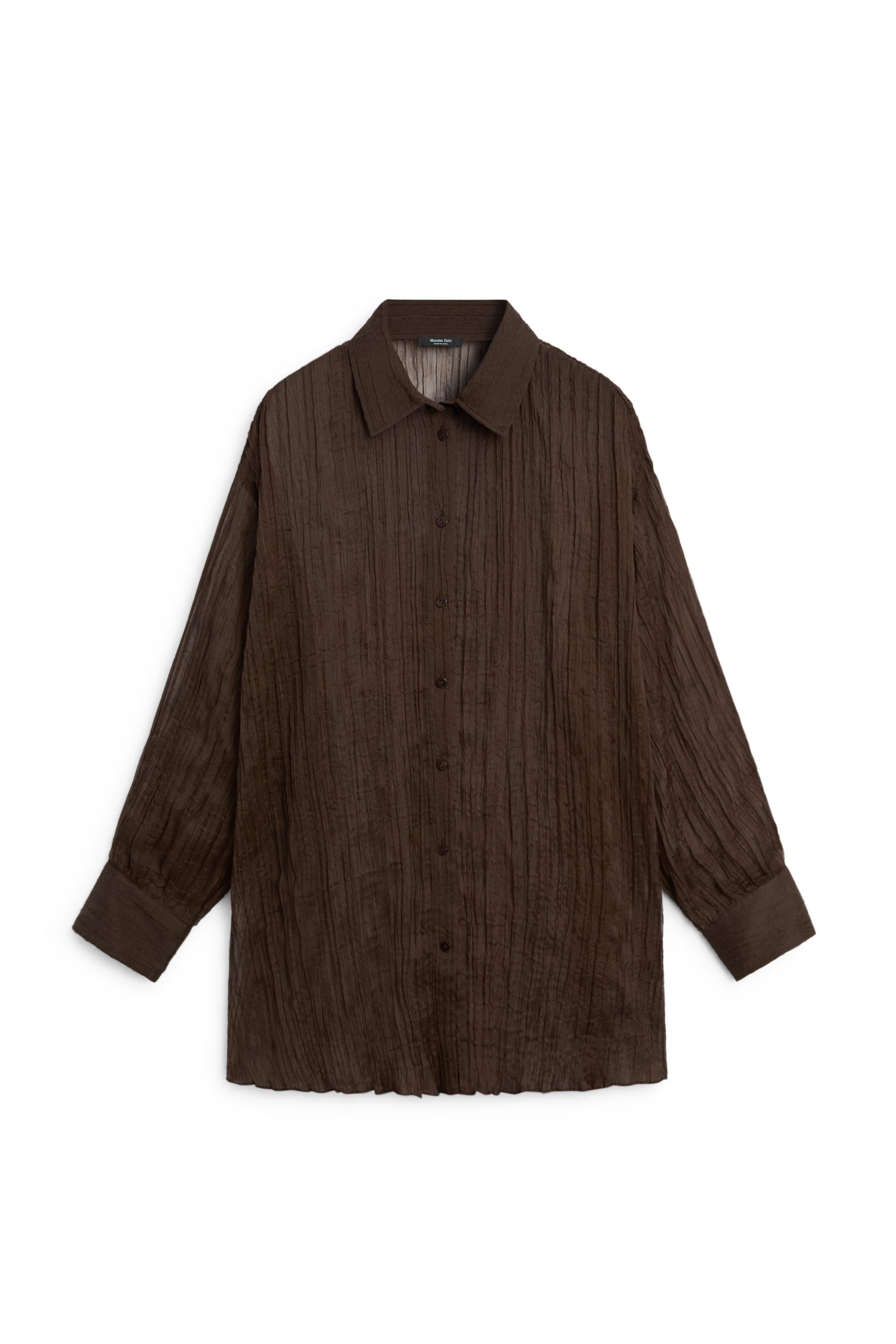 Total look pleated shirt — BROWN