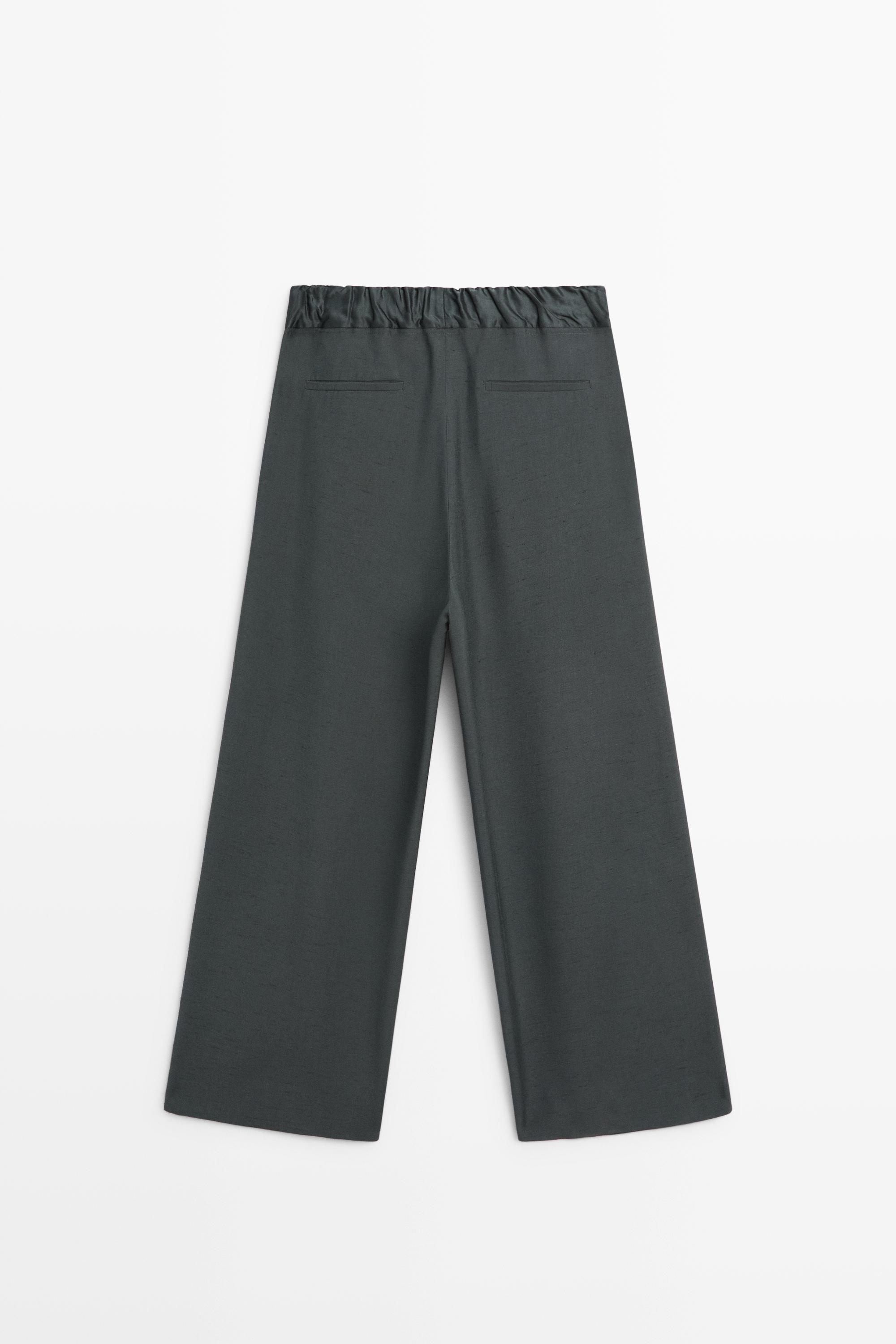 Studio total look elasticated pants — PETROLEUM