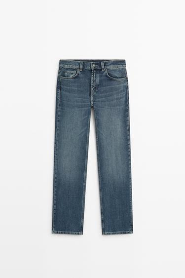 Mid-waist straight-leg jeans — MEDIUM BLUE 2