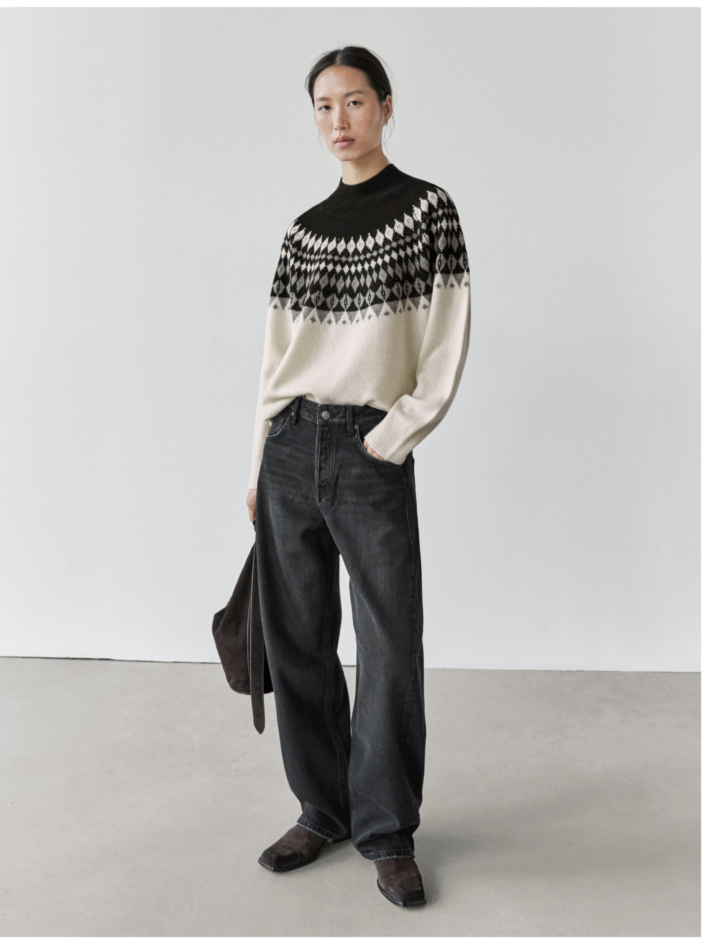 Mid-rise balloon fit jeans — BLACK