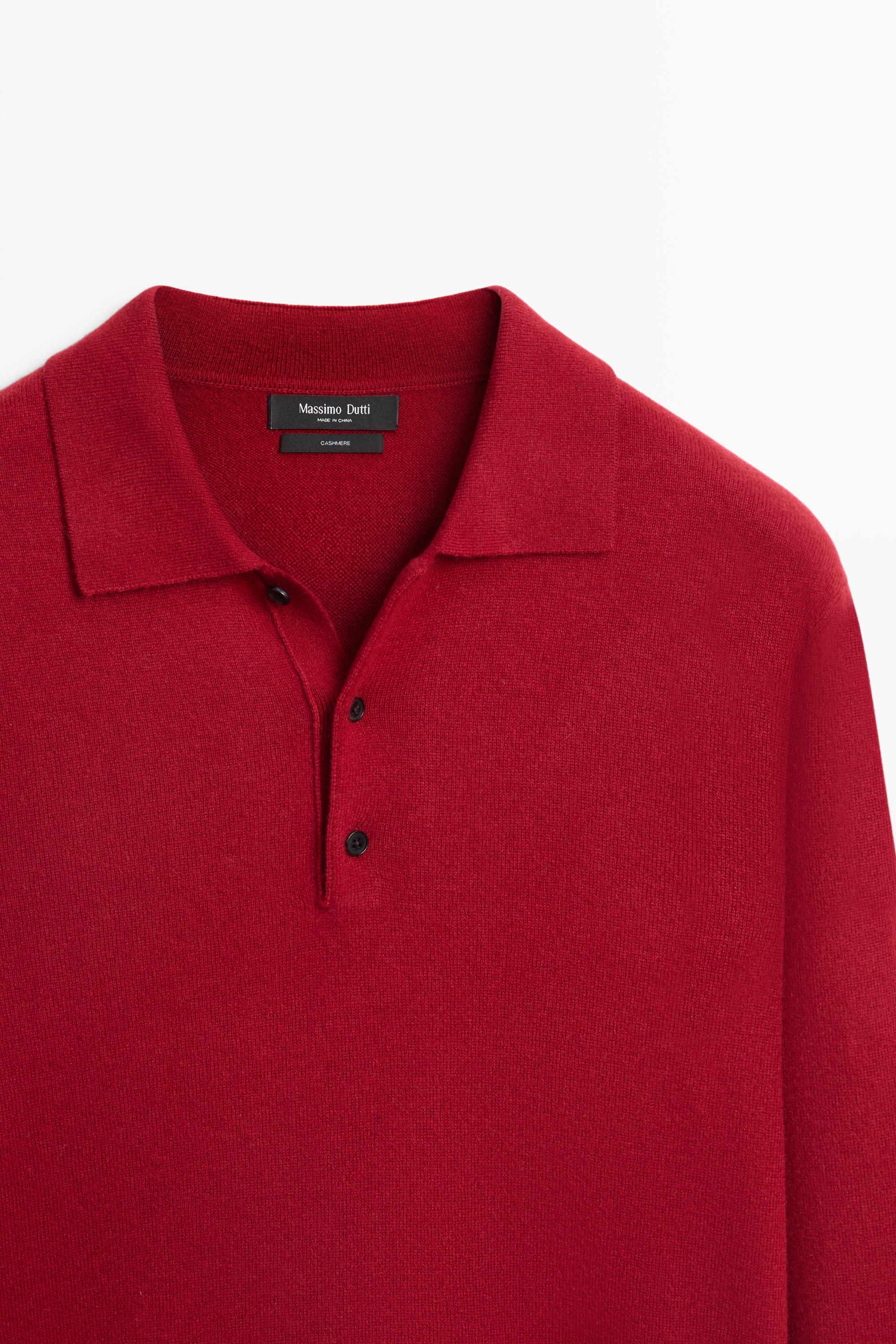 100% cashmere knit polo sweater - thumbnail 4