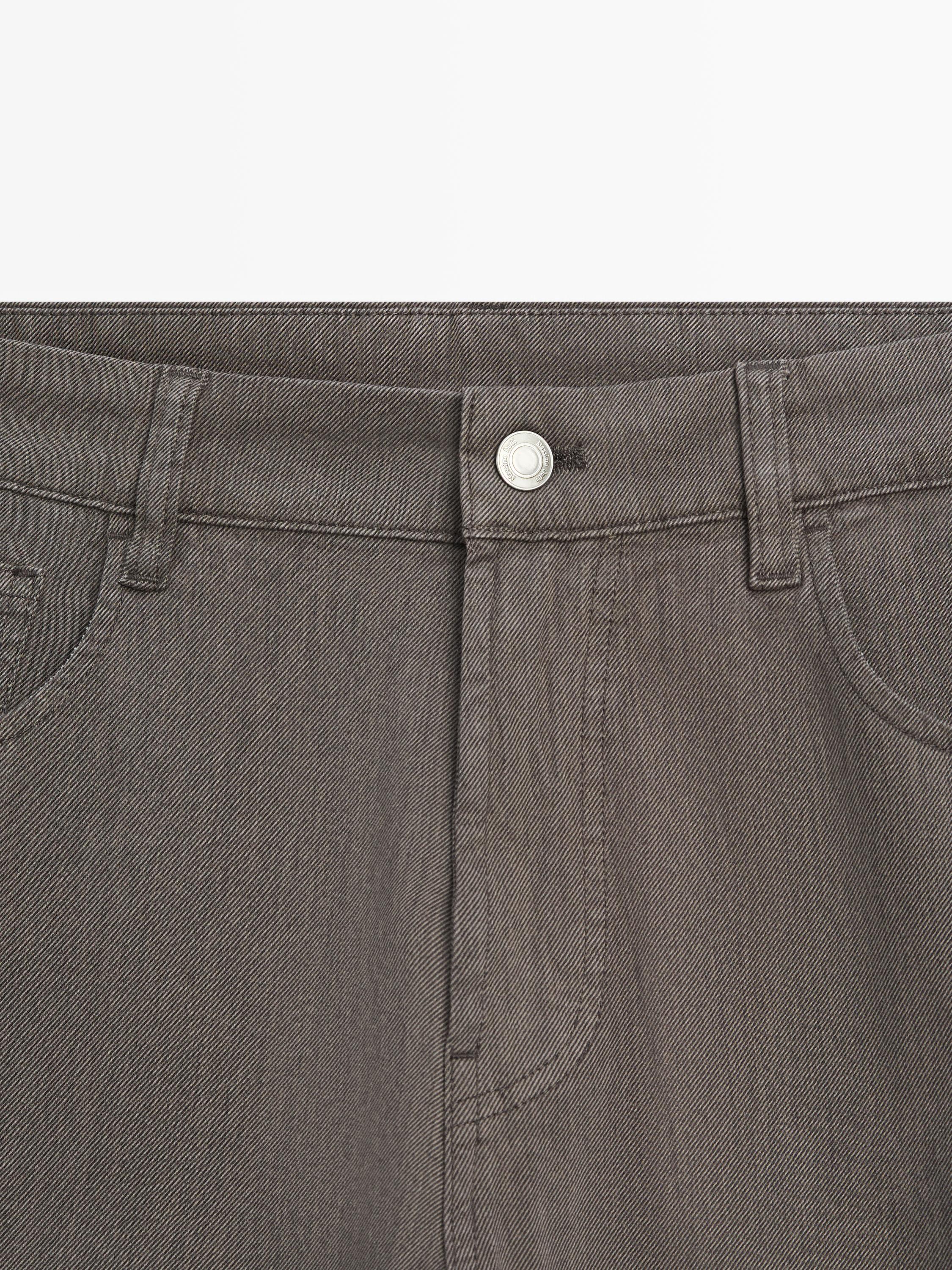 Tapered fit jeans — Greyish green