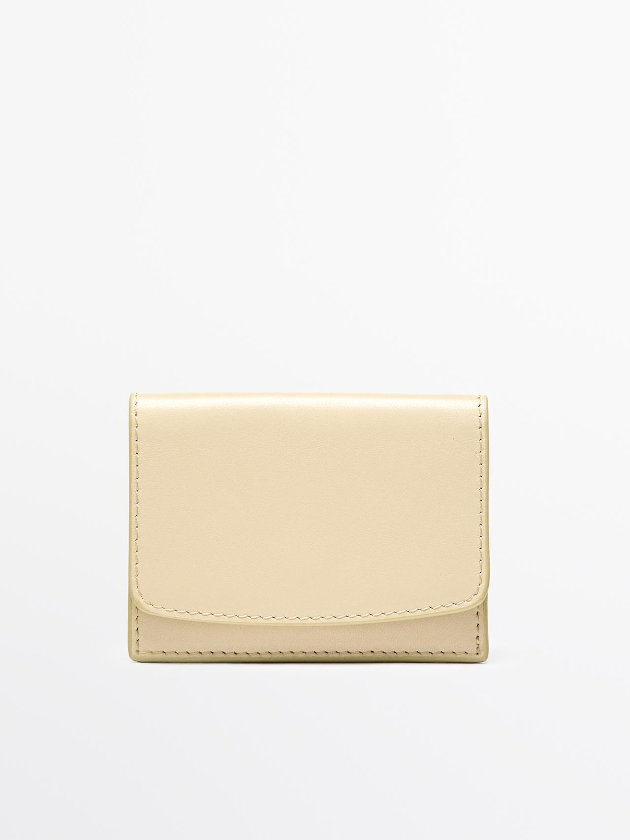 Portafoglio In Pelle Nappata - Vaniglia - 01 - Massimo Dutti - Femminile