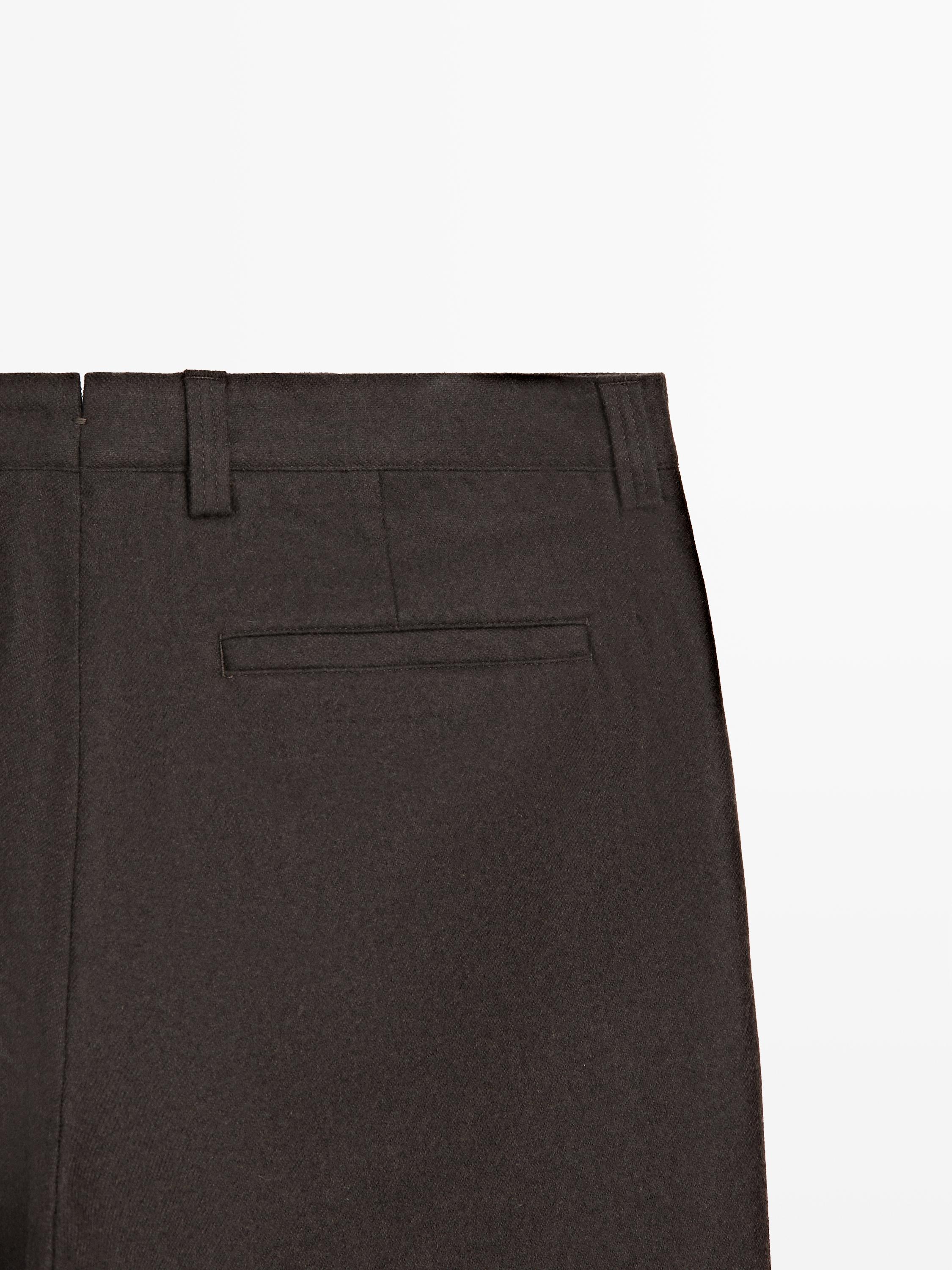 Total look wool blend trousers — BROWN