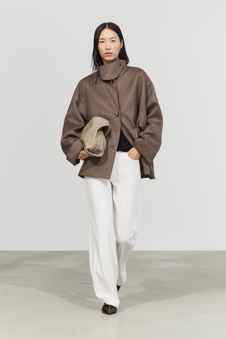 Wool-blend trench coat — MOLE BROWN