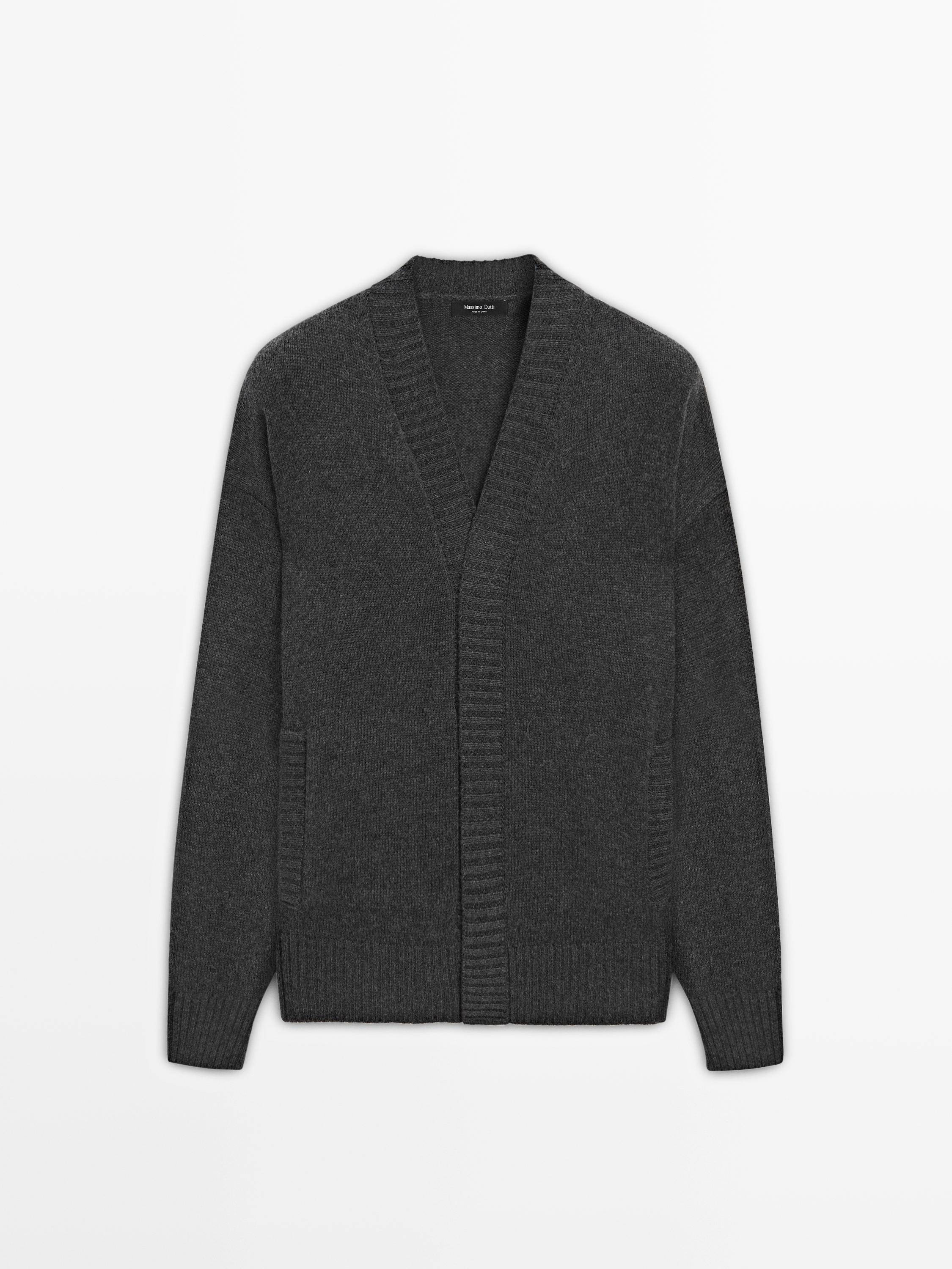 Vest met V-hals van wolmix