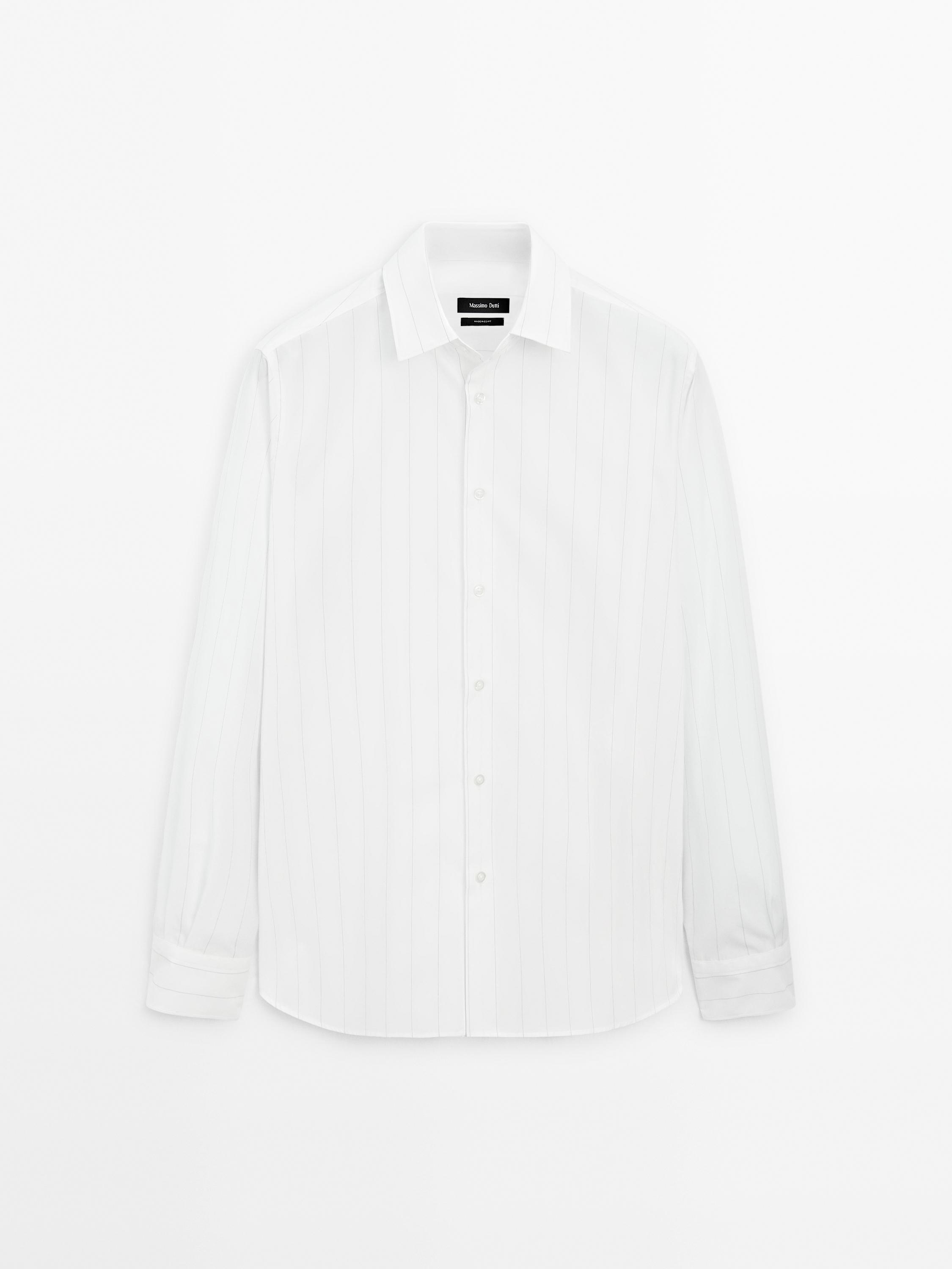 Camisa popelín raya diplomática regular fit