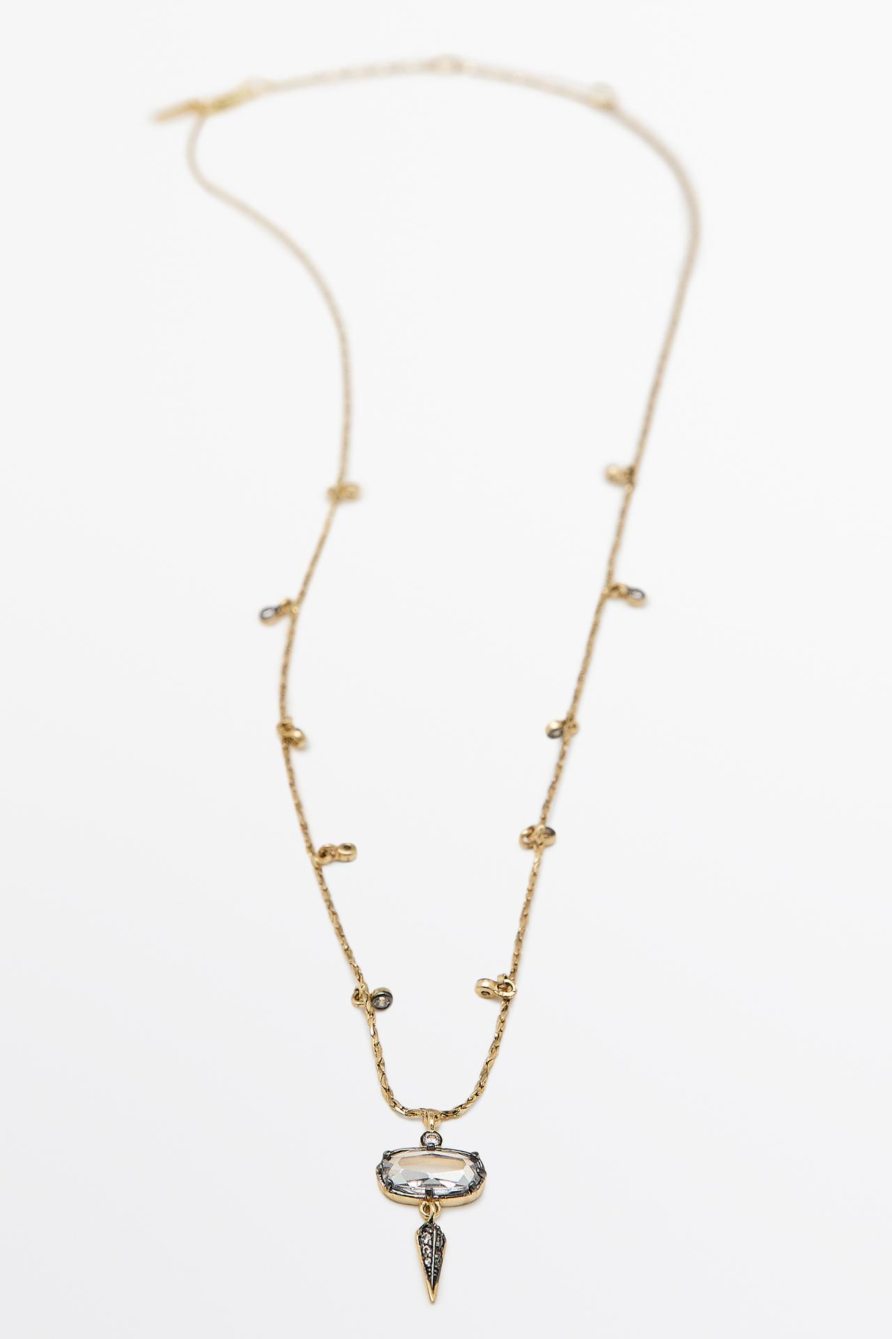 Antique crystal piece necklace — GOLDEN