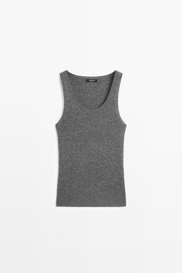Ribbed knit top — GREY 2