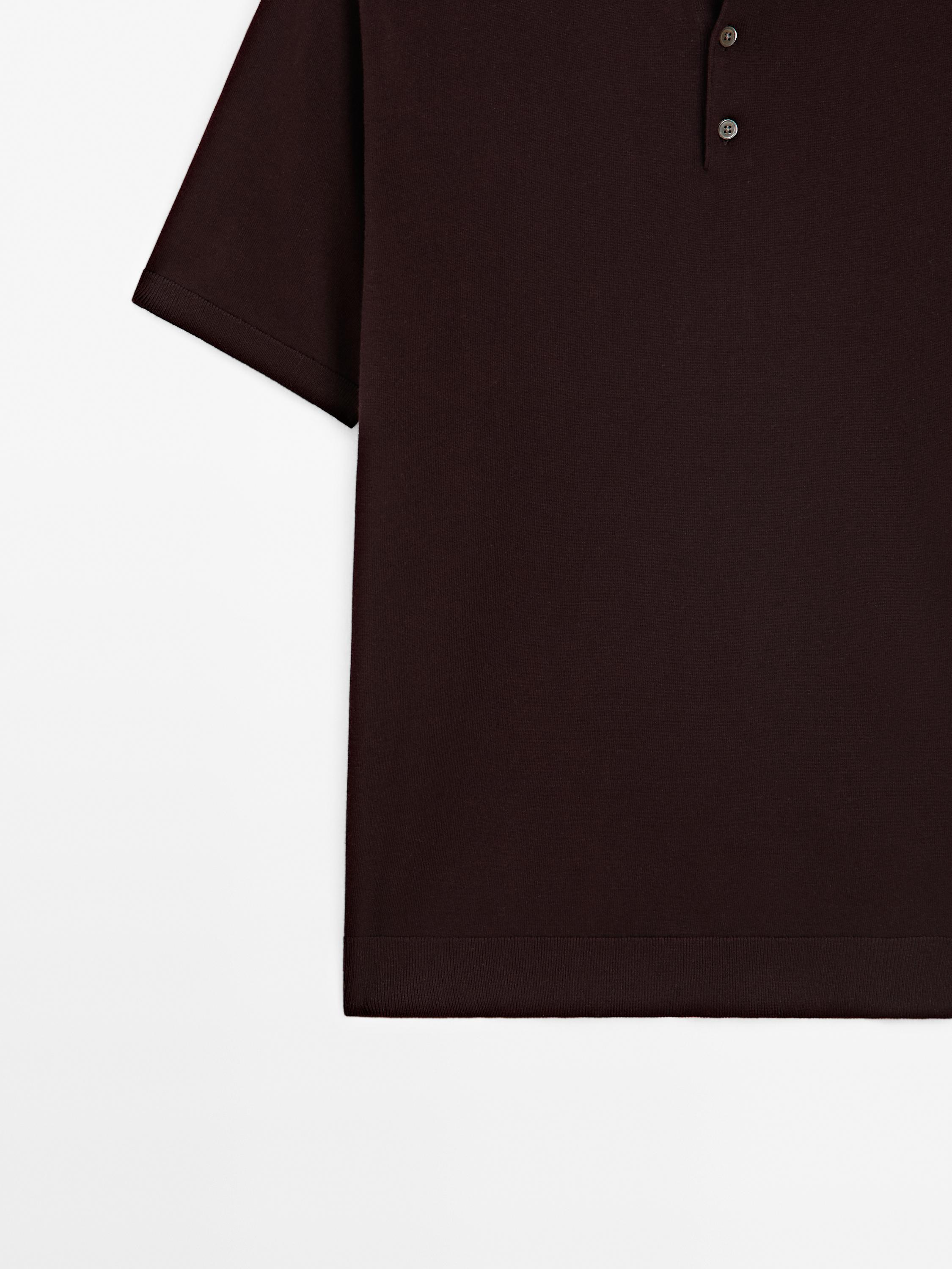 Short sleeve cotton polo sweater