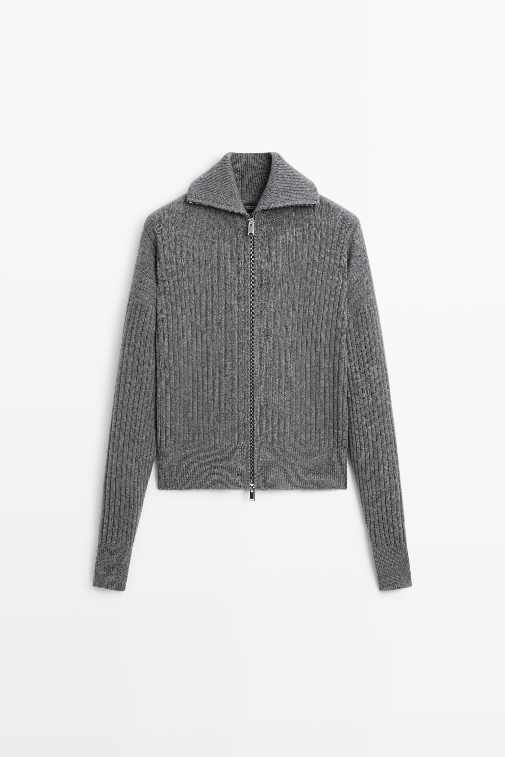 Cárdigan punto canalé 100% cashmere