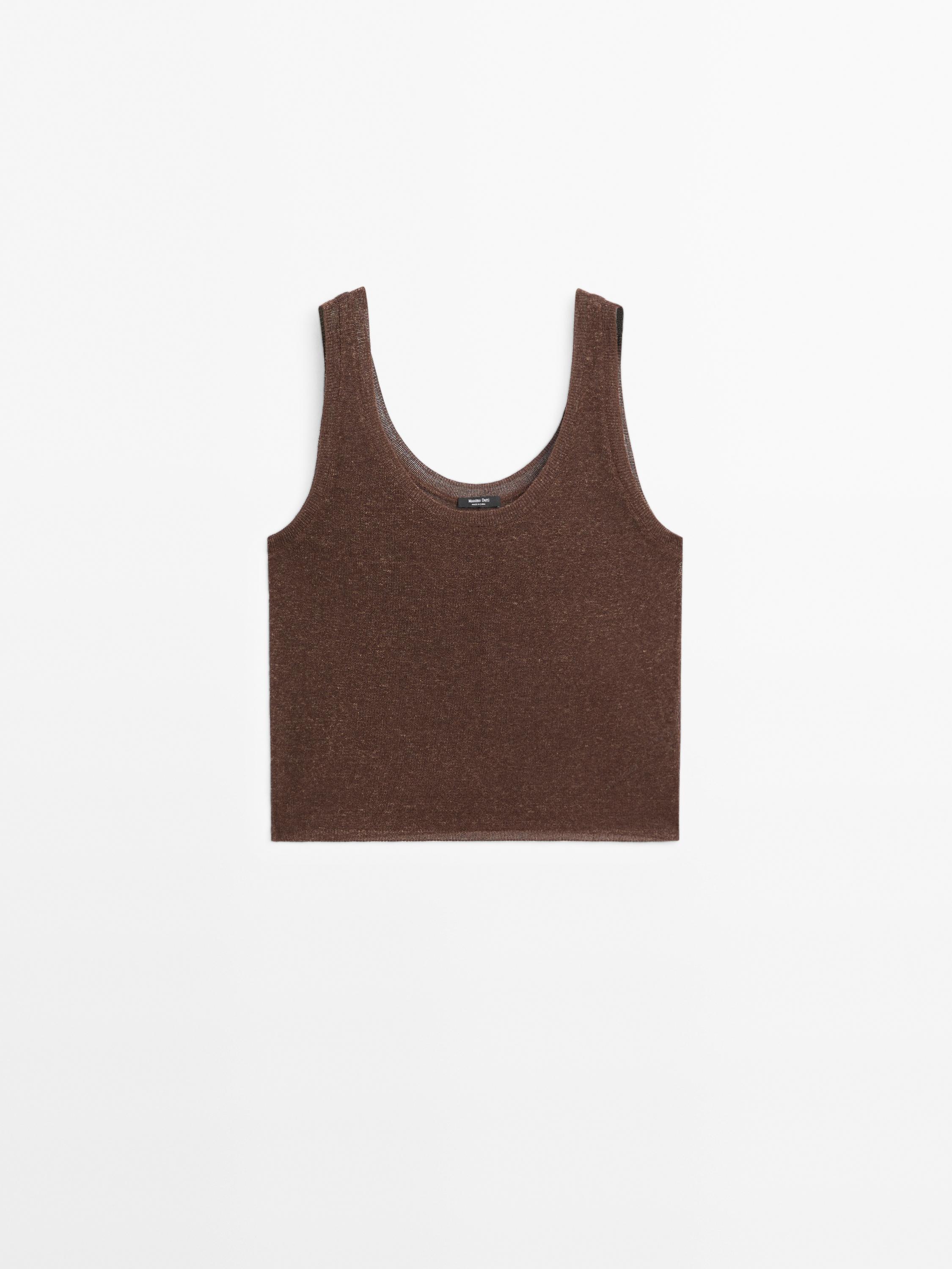 Strappy fine knit top