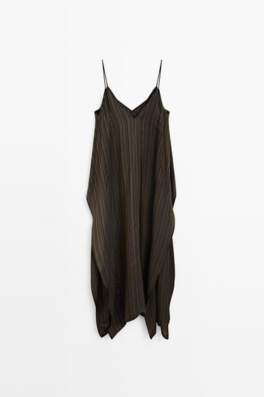 Asymmetrical flowing midi dress — DARK GREY 6