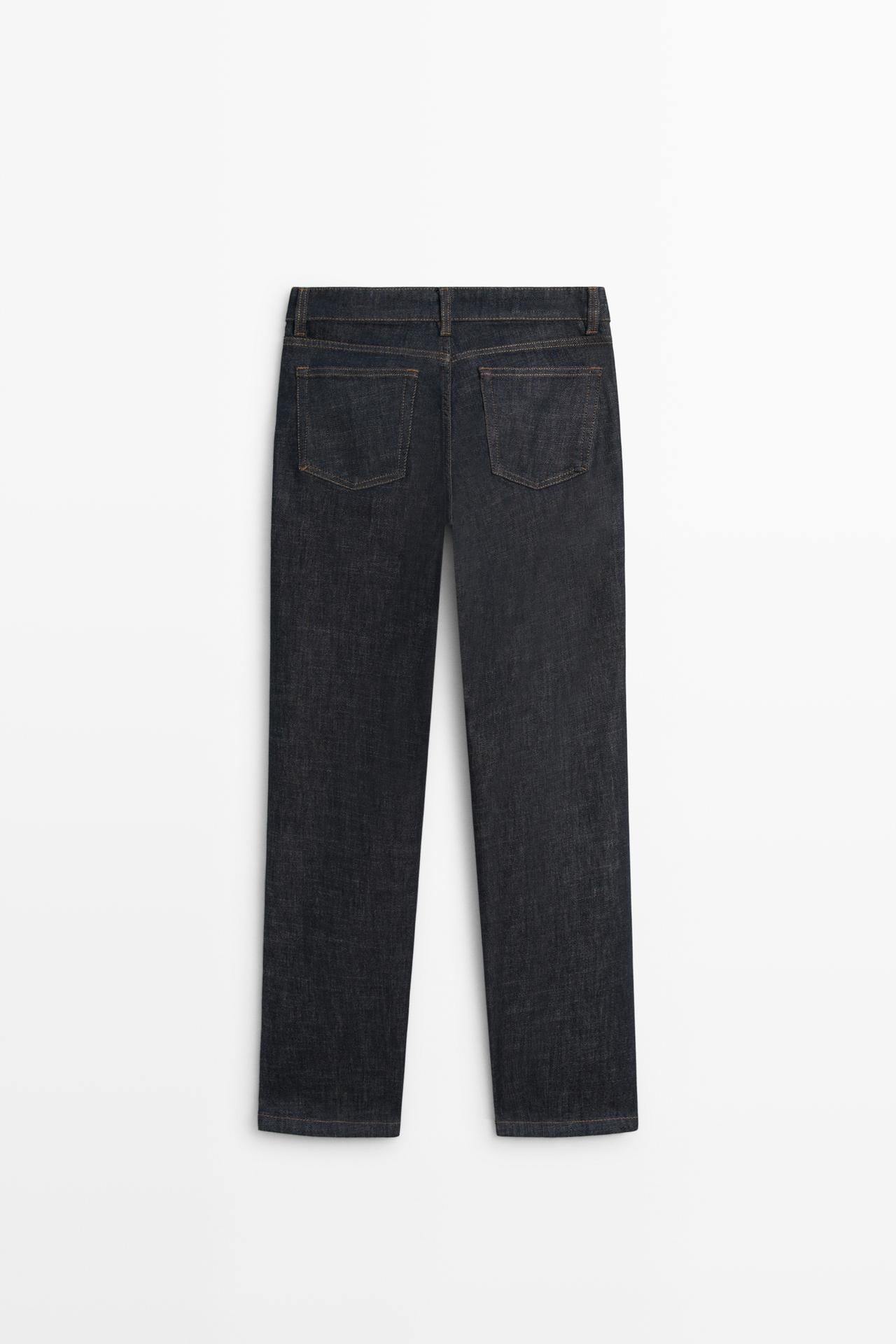 Low-rise straight-leg jeans — DARK BLUE