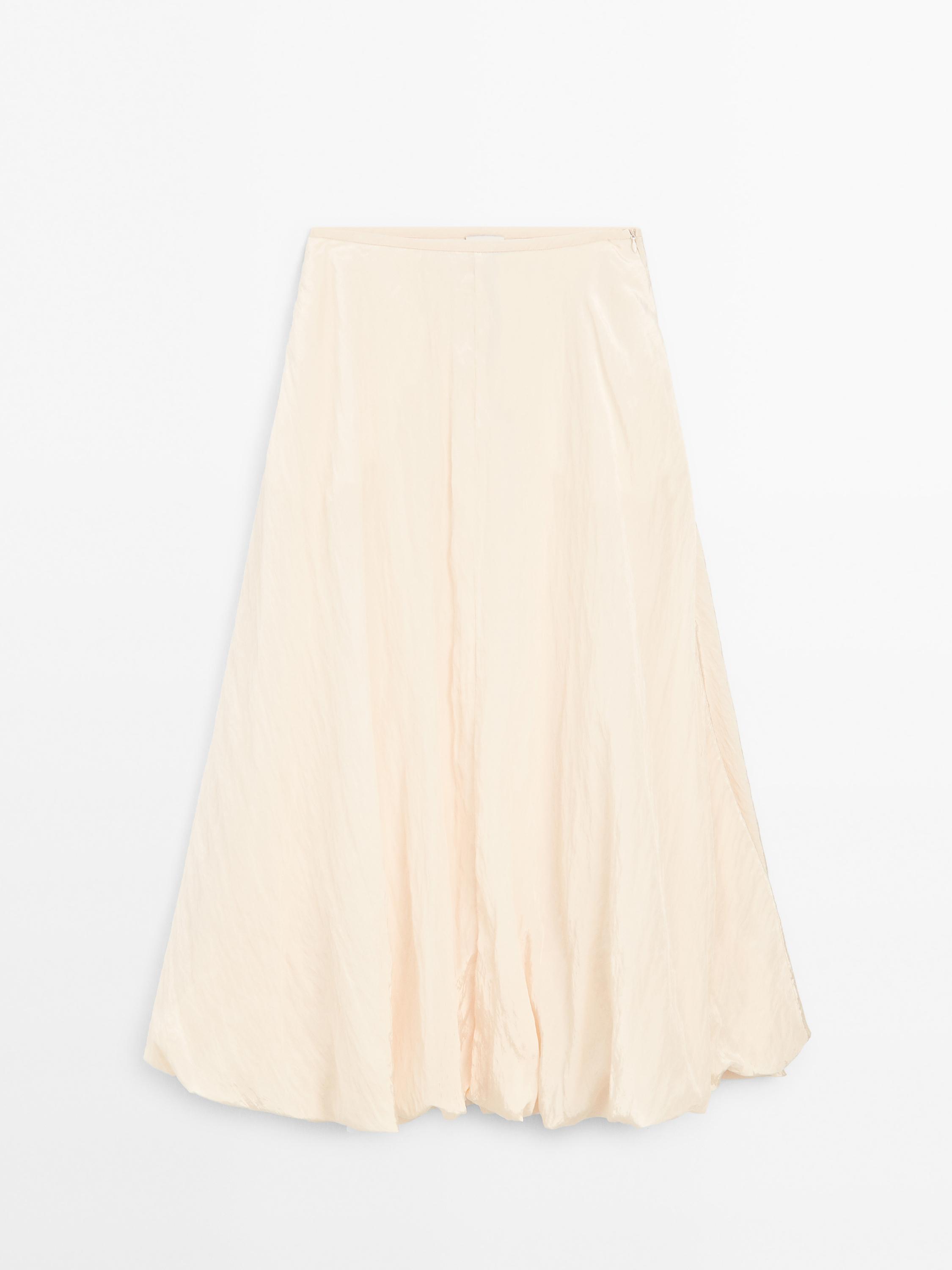 Crinkle-effect balloon midi skirt - STUDIO