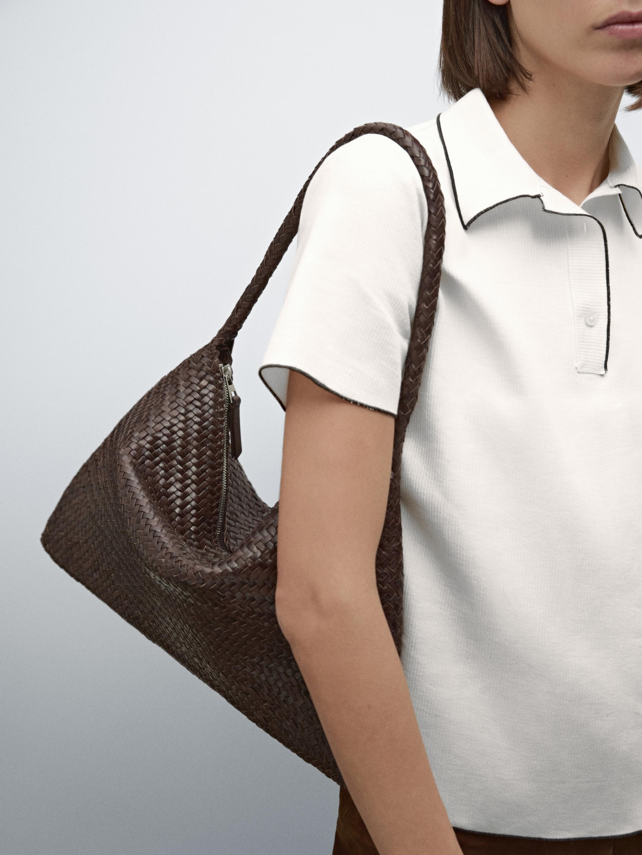 Braided nappa leather bag