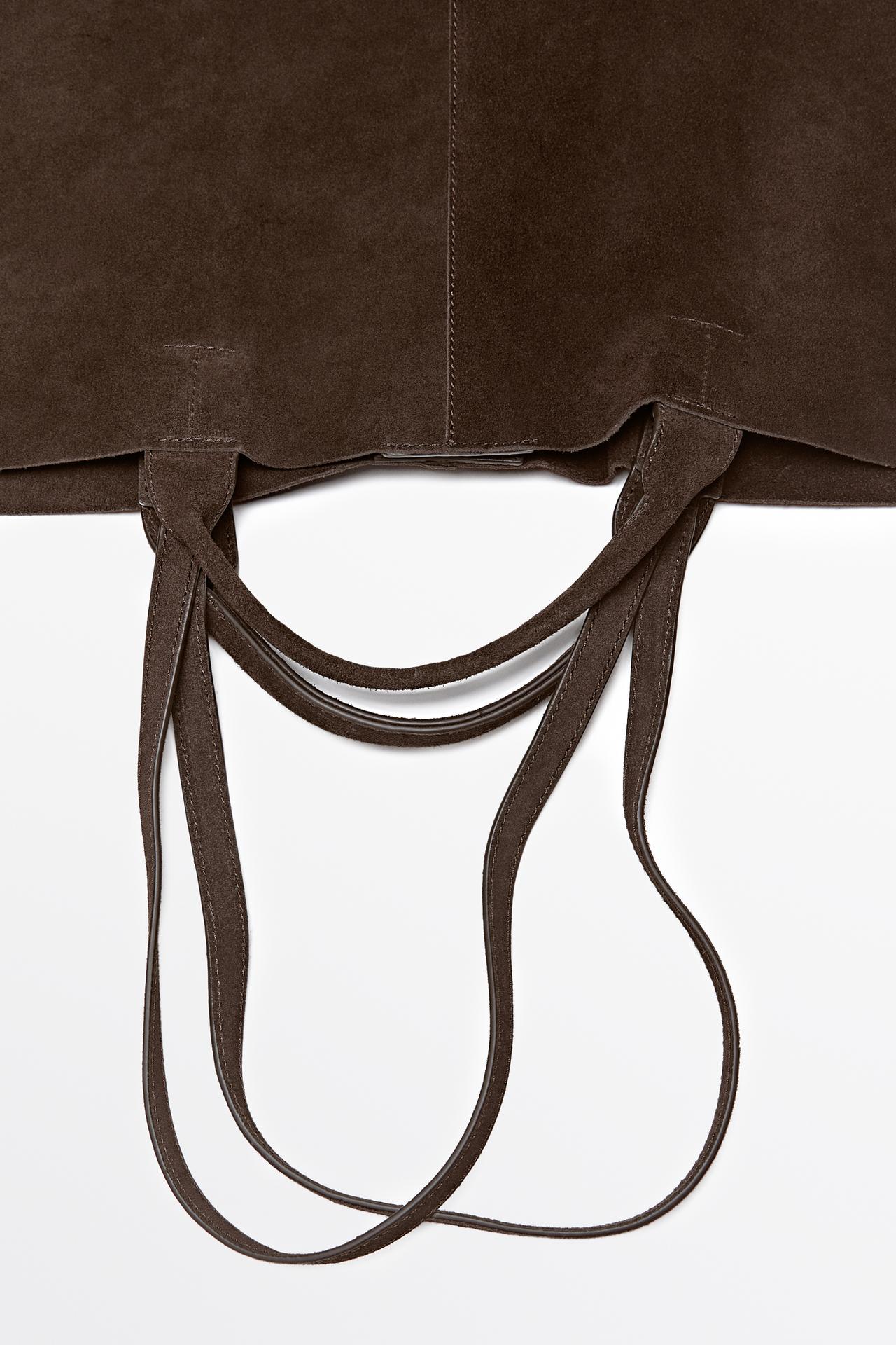 Maxi suede tote bag — Chocolate