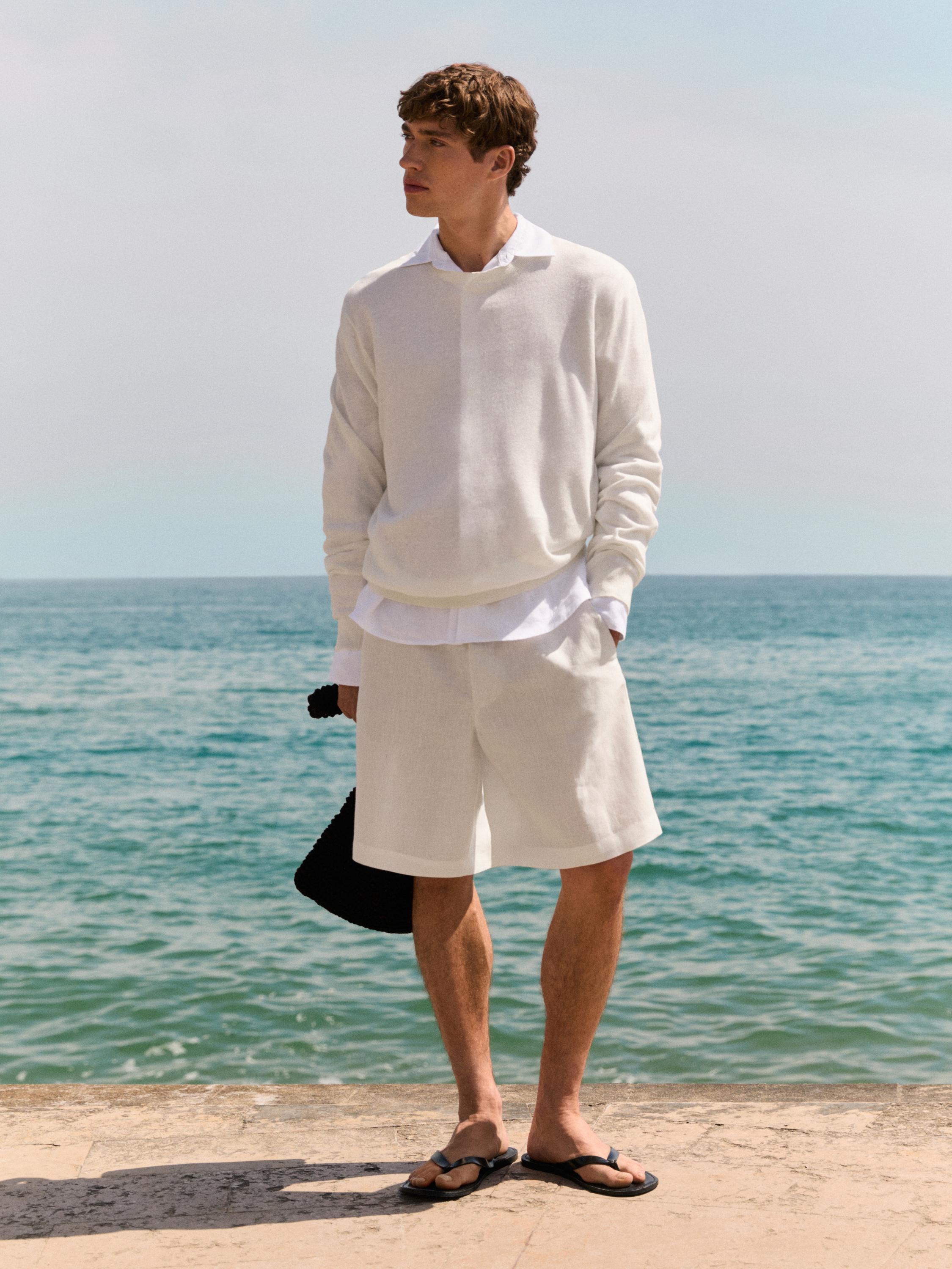 Bermuda semi jogger fit 100% lino