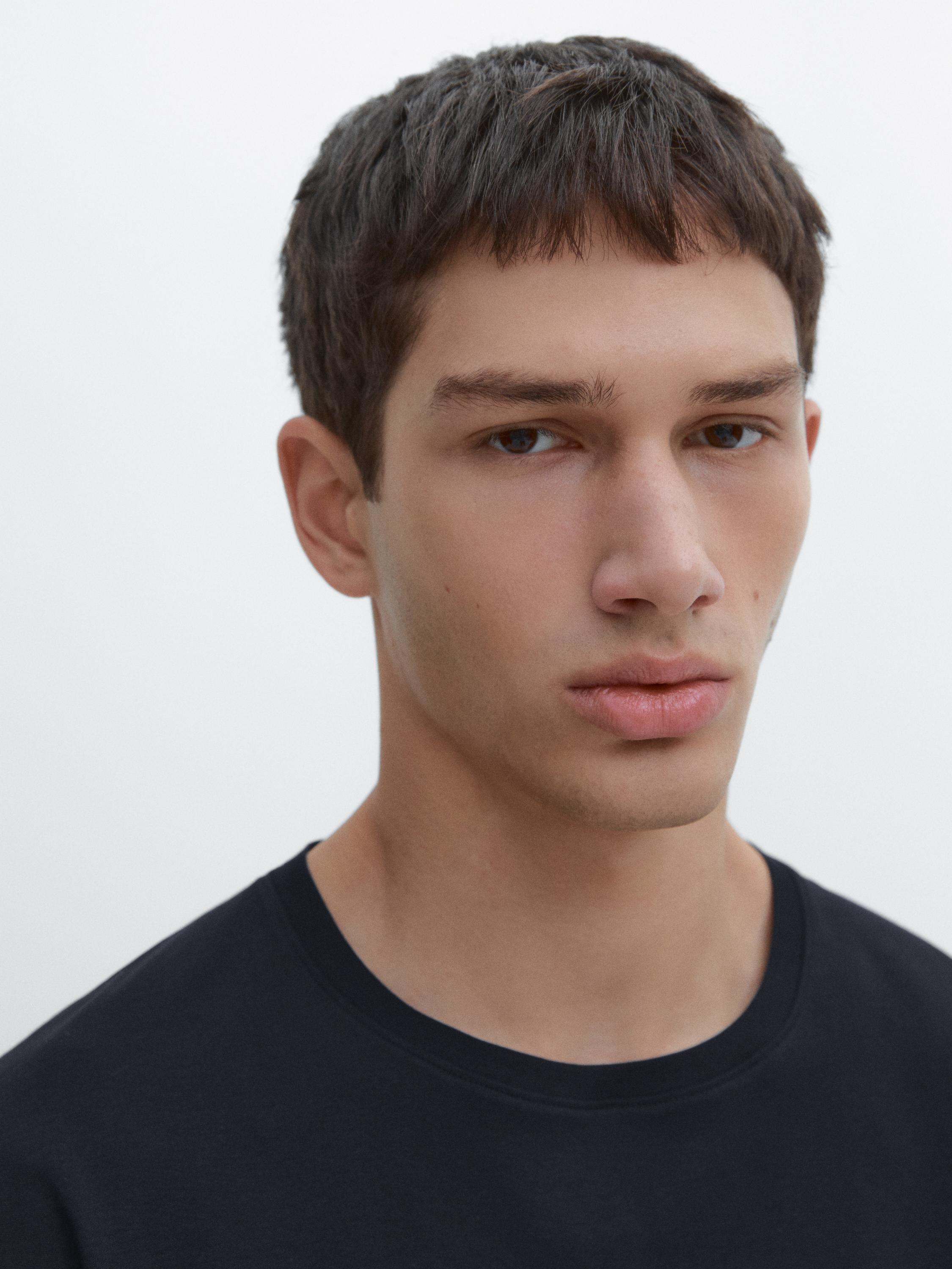 100% mercerised cotton T-shirt — NAVY BLUE