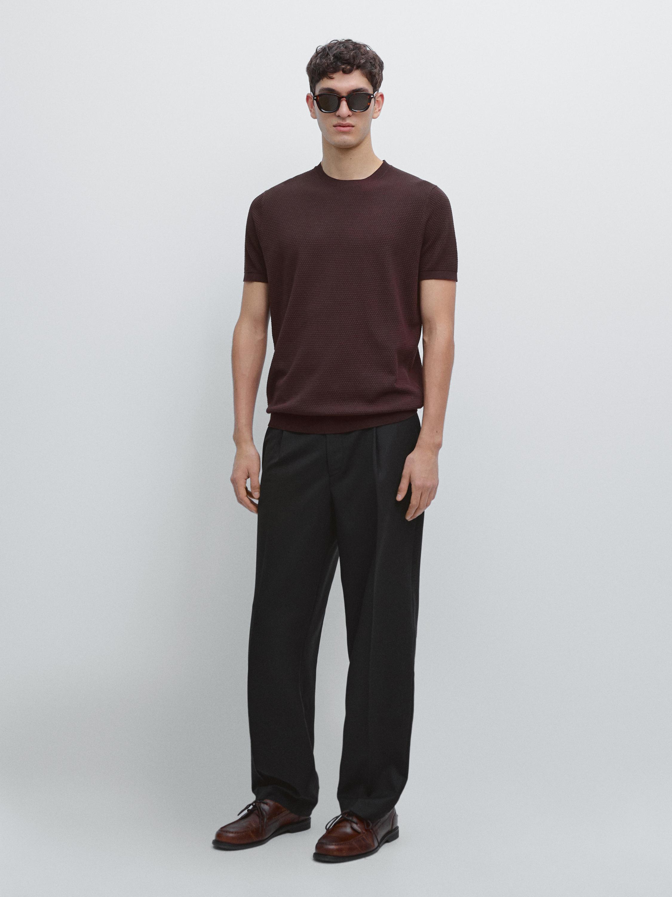 Textured knit T-shirt