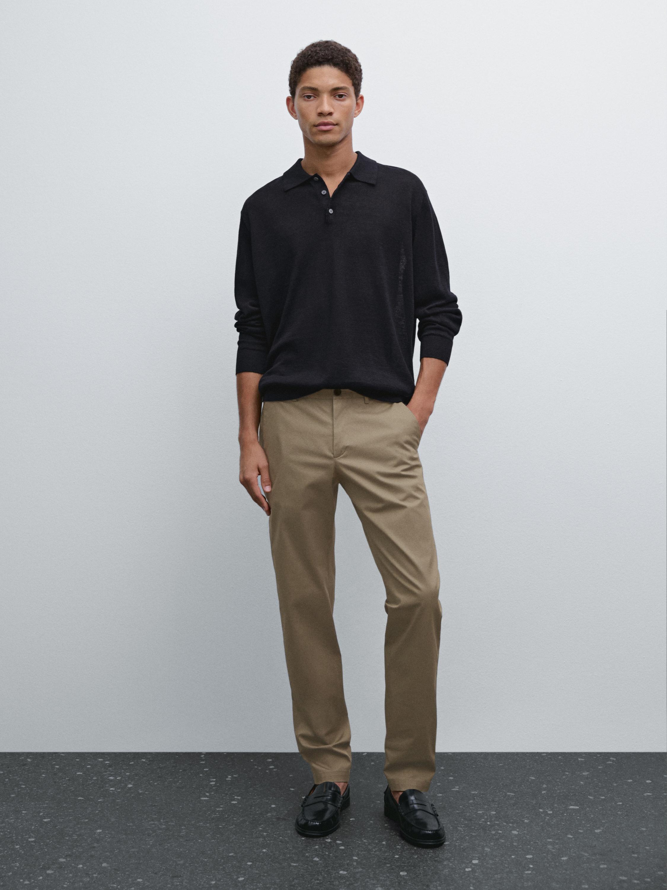 Pantalón slim fit mezcla algodón