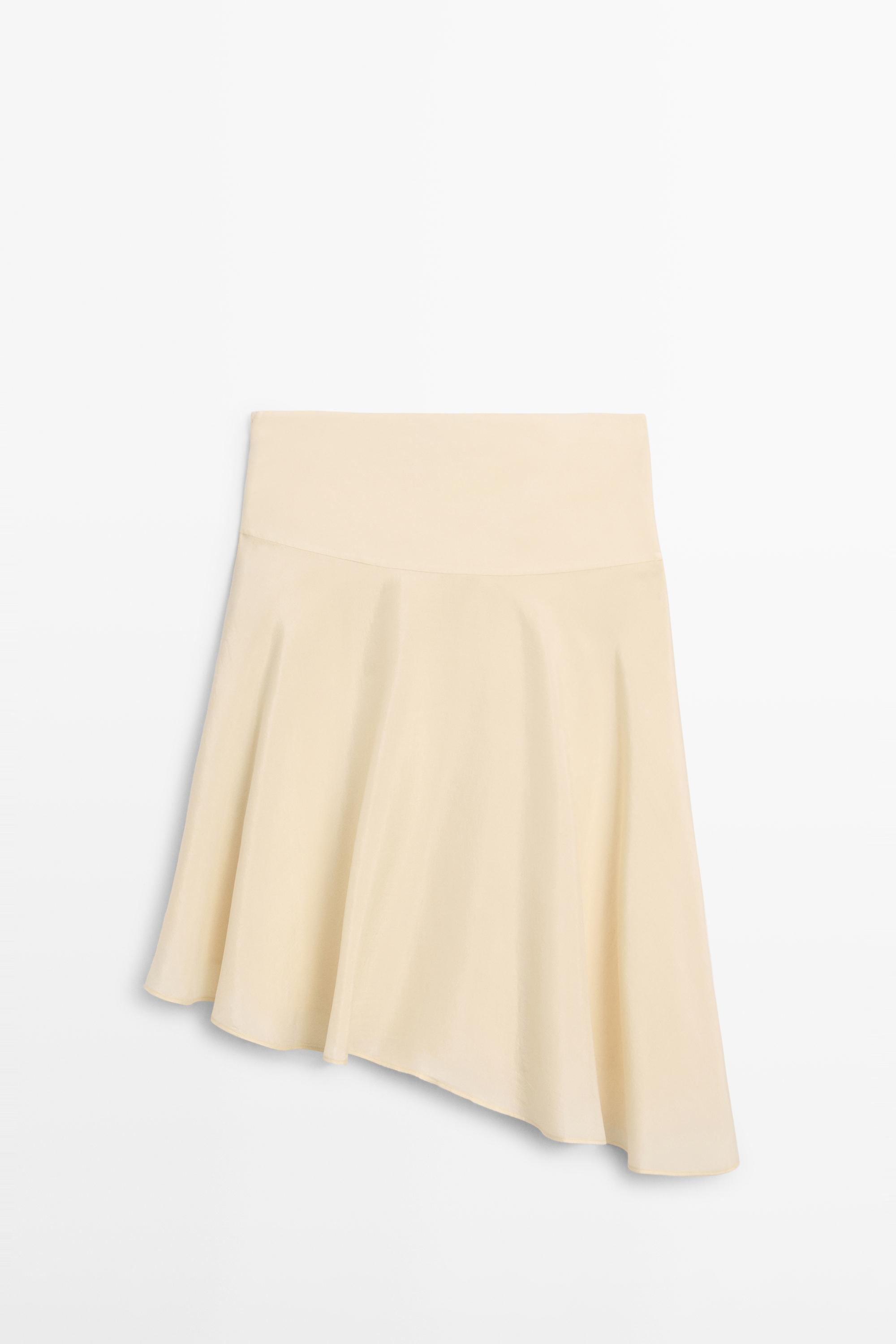 Flowing asymmetric midi skirt — Gold