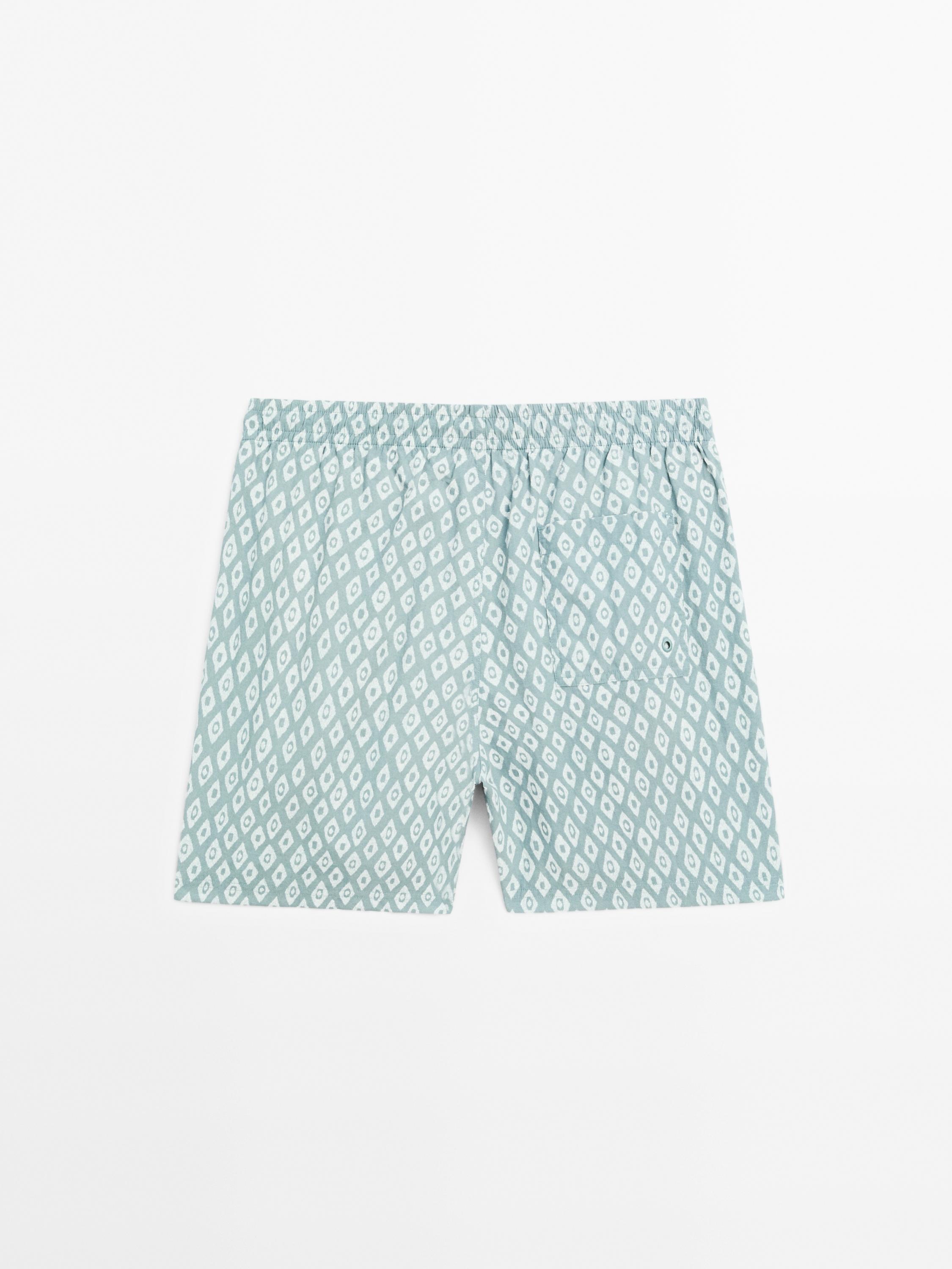 Short fit printed swimming trunks
