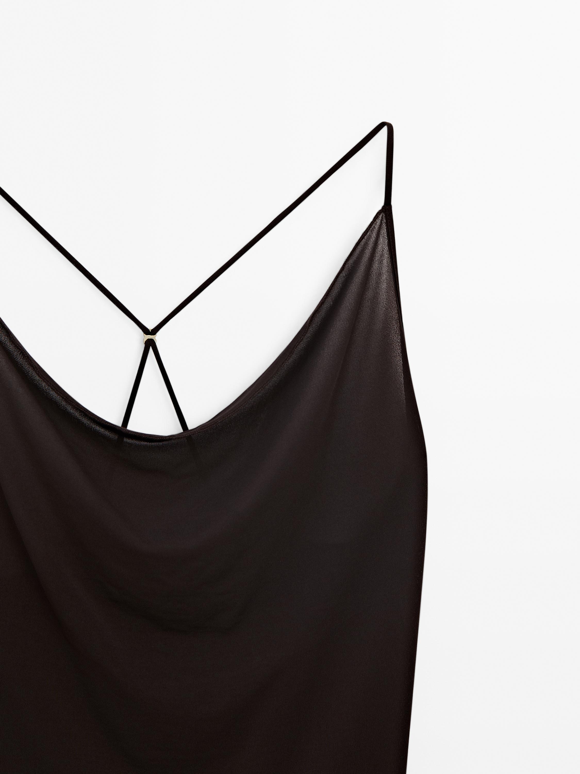 Flowing strappy top with crossover back