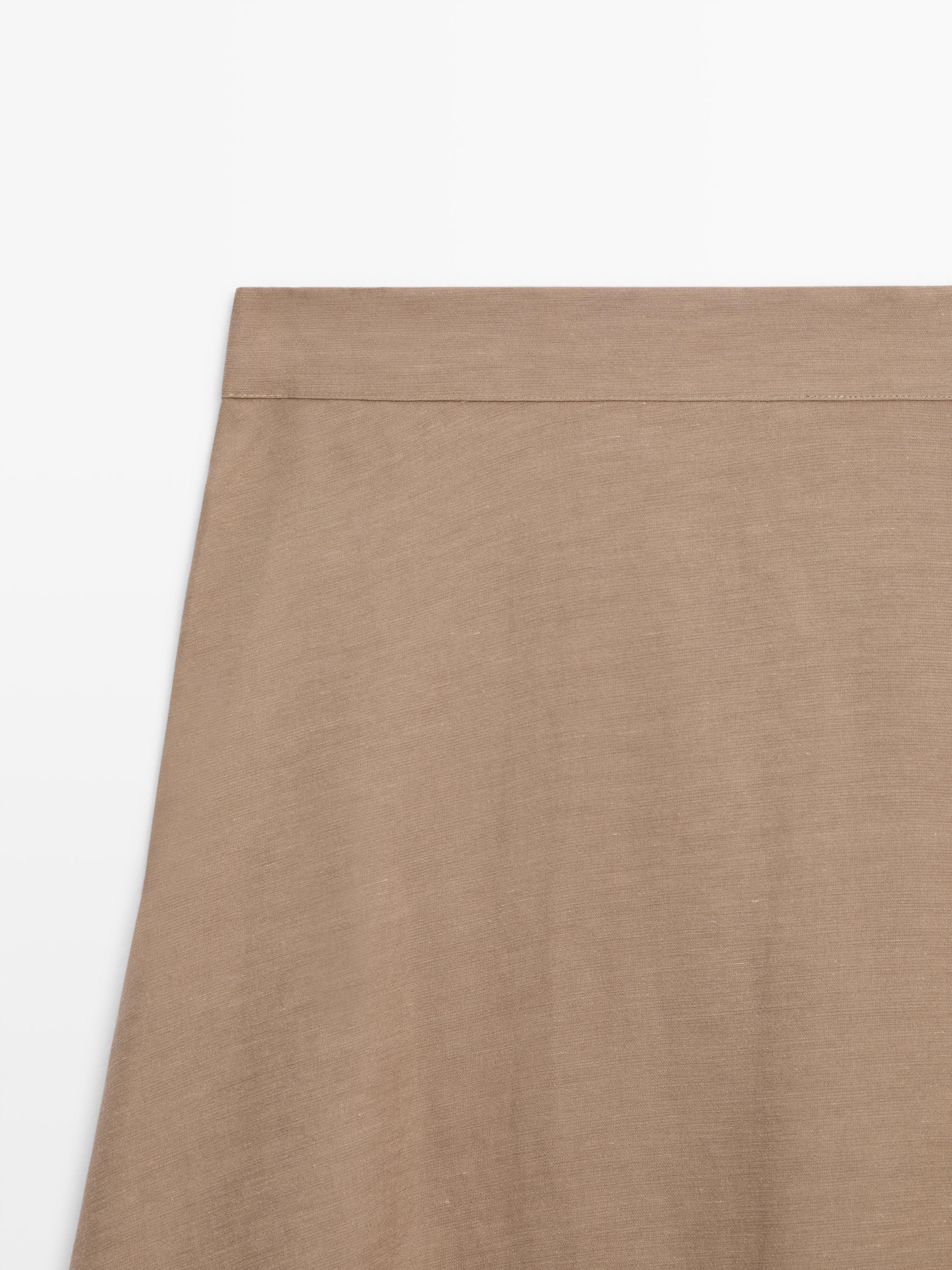 Flared midi skirt with elasticated waistband — Washed