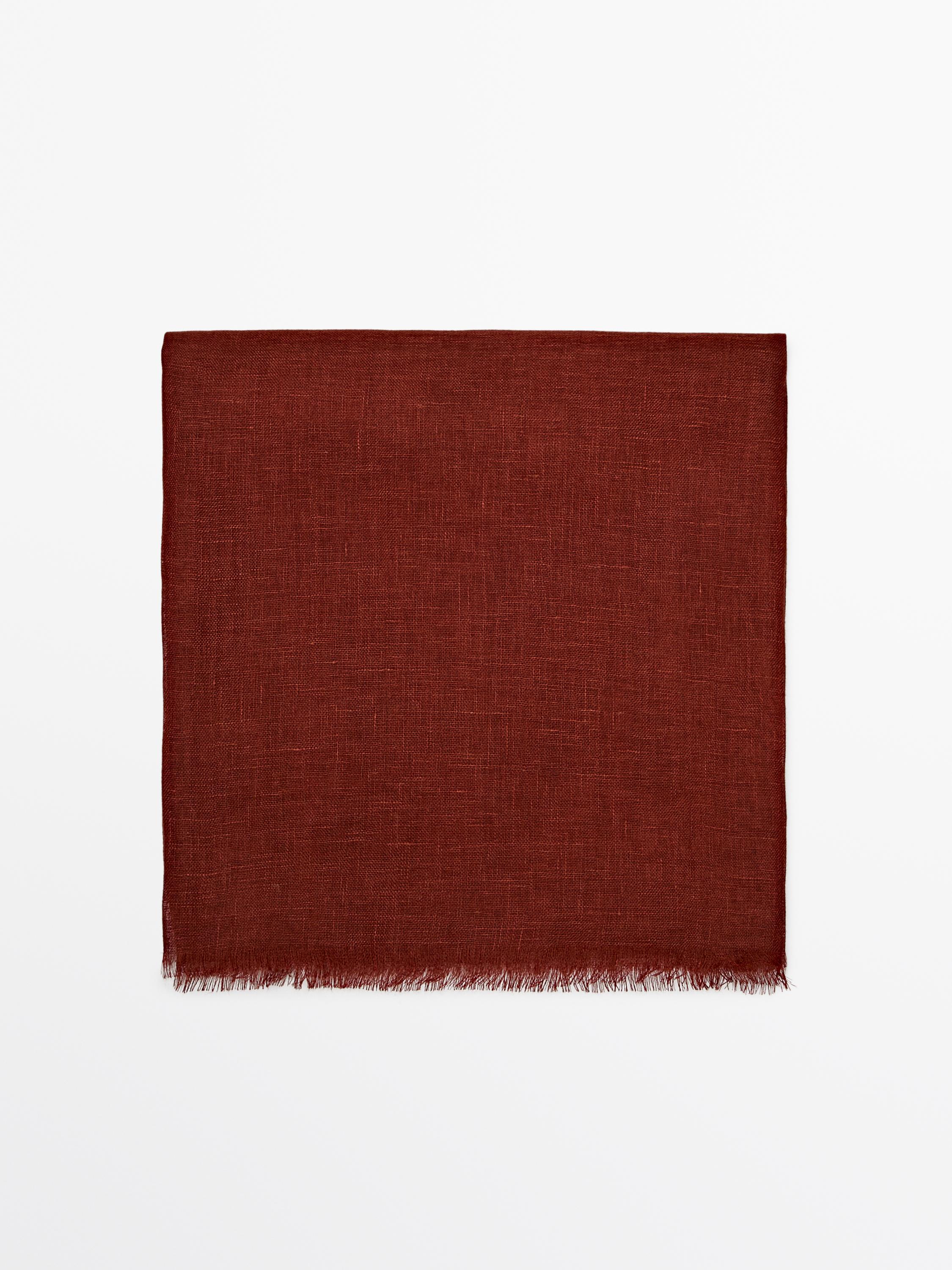 Plain 100% linen scarf